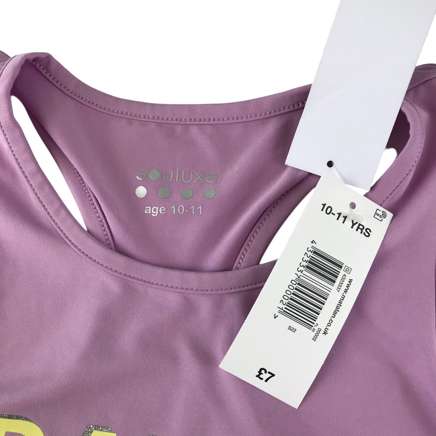 Matalan sport top 10-11 years lilac Dance Mode print