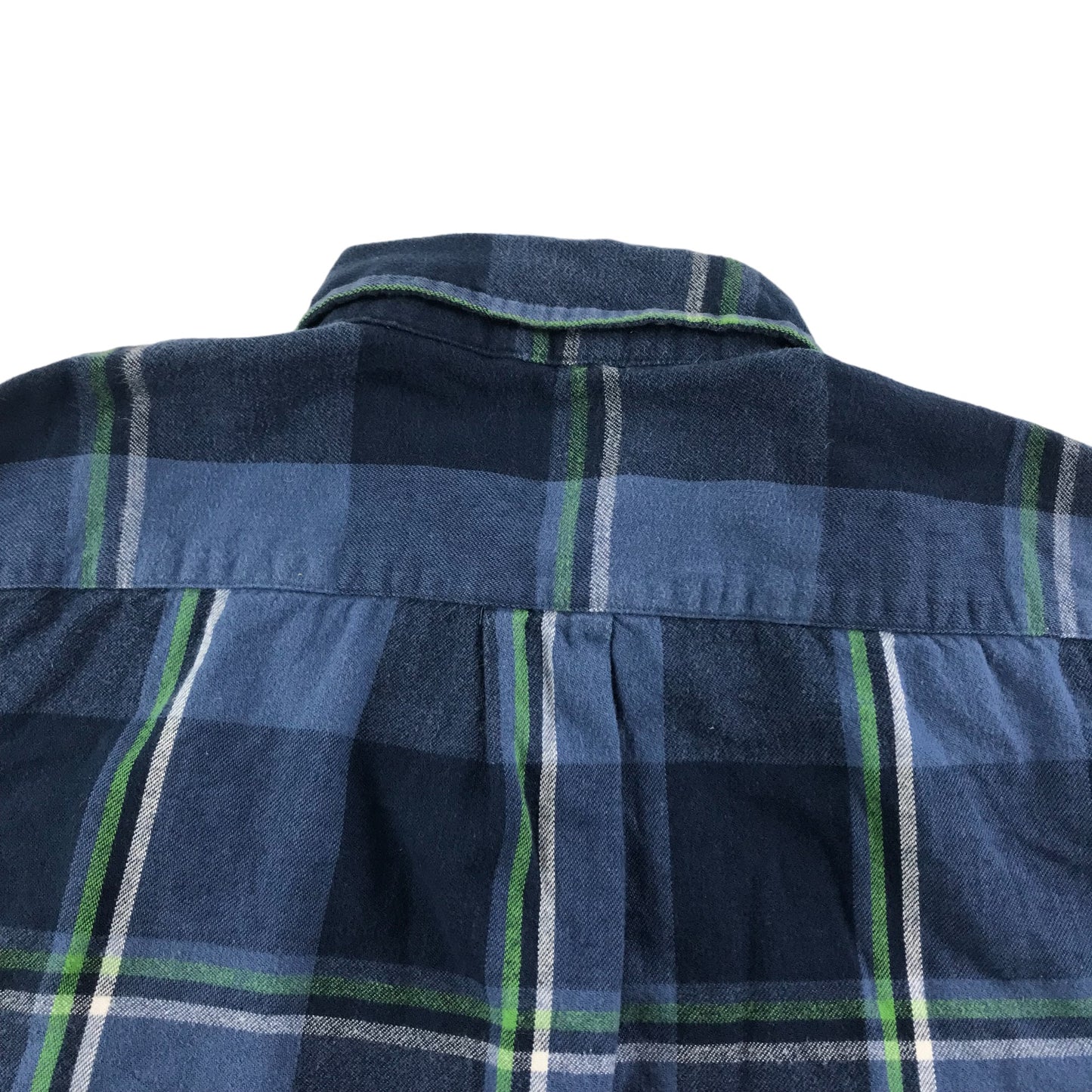 GAP Shirt Age 7 Blue Check Pattern Button Up Cotton