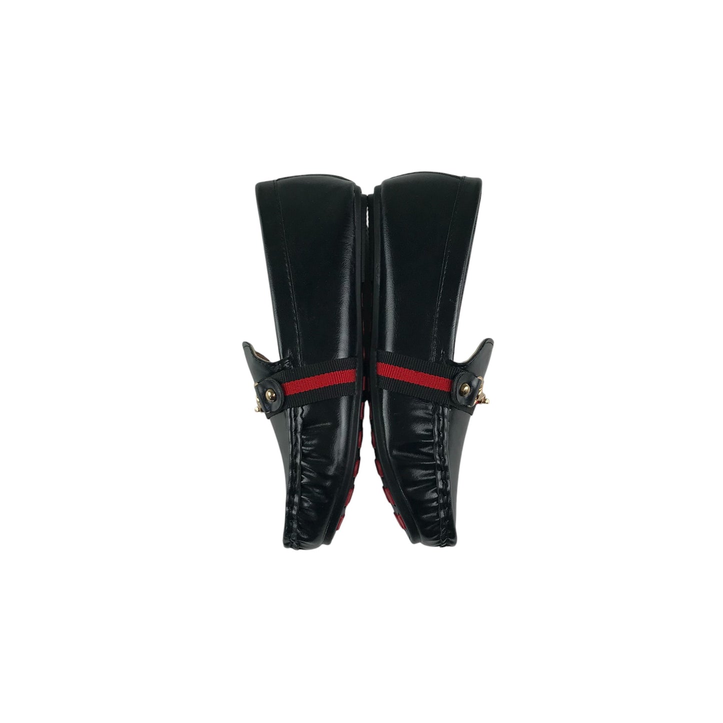 Moccasin style shoes size UK 1 black slip-ons with buckle detail