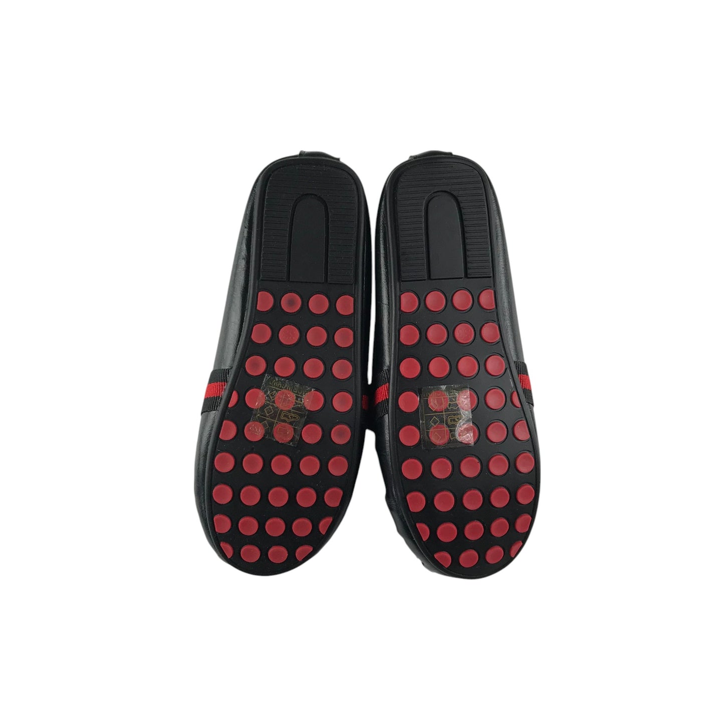 Moccasin style shoes size UK 1 black slip-ons with buckle detail