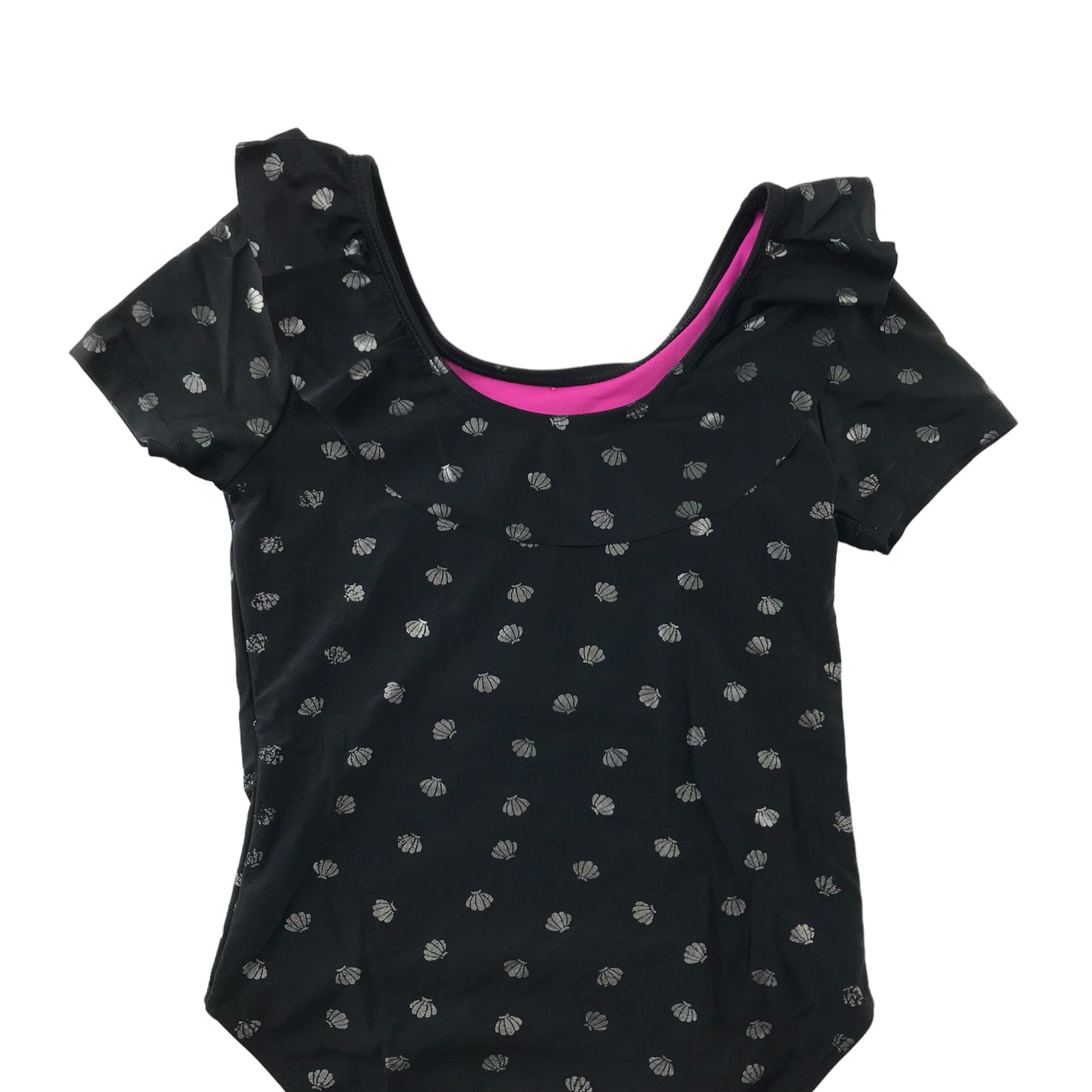 Nutmeg Swimsuit Age 9 Black Silver Seashell One Piece Cossie