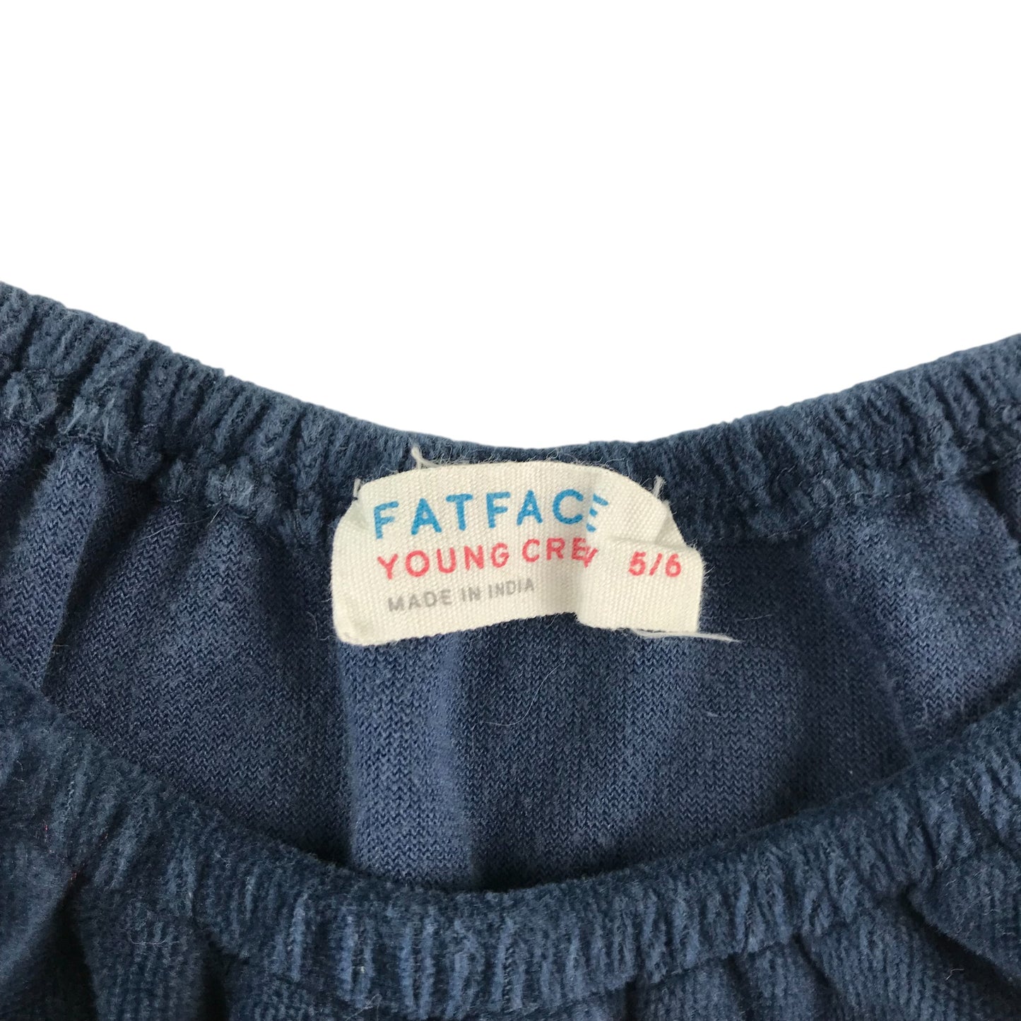Fatface dress 5-6 years navy blue velour style with shooting stars embroidery