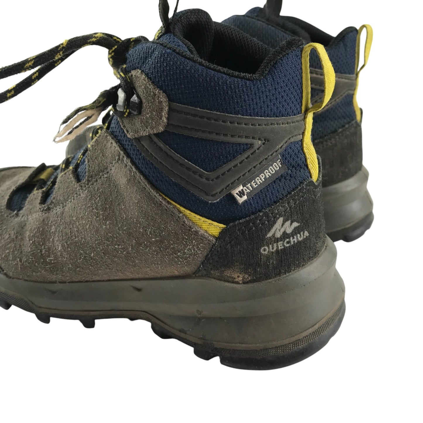Quechua walking boots shoe size 13 junior brown and navy waterproof