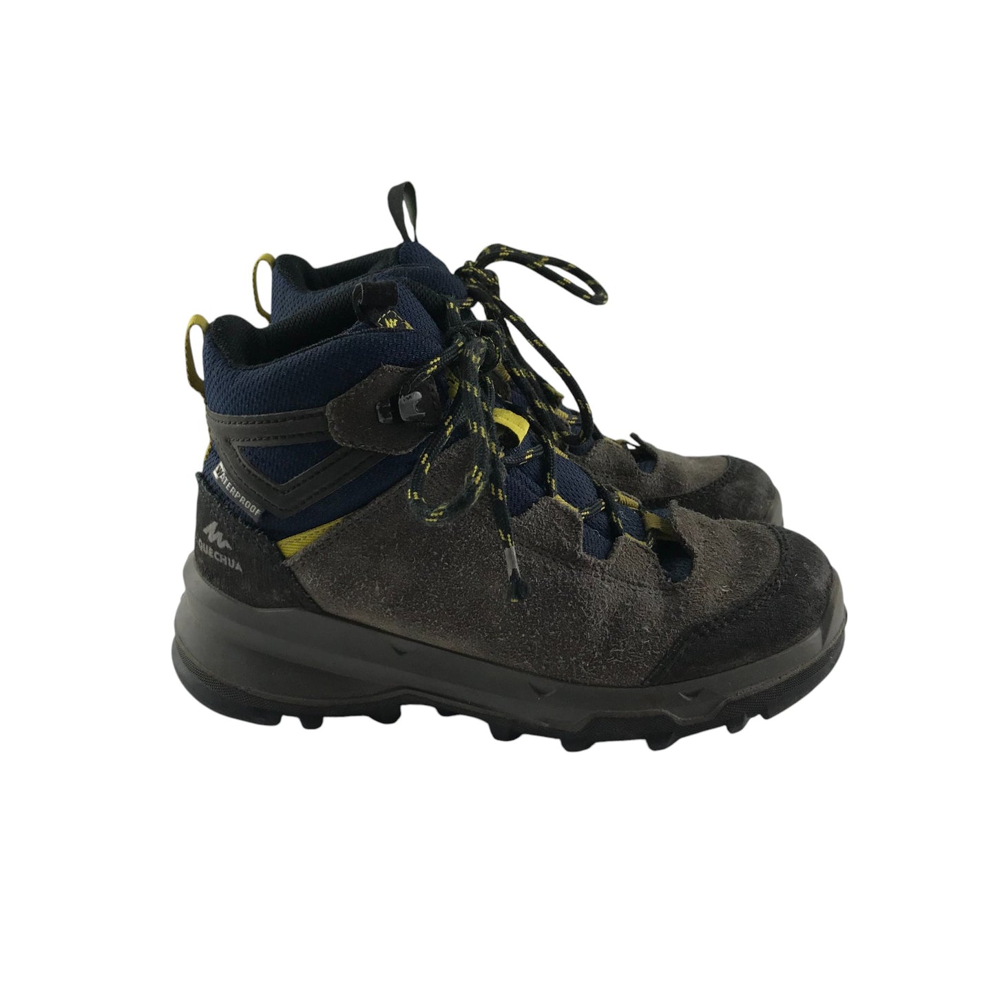 Quechua walking boots shoe size 13 junior brown and navy waterproof