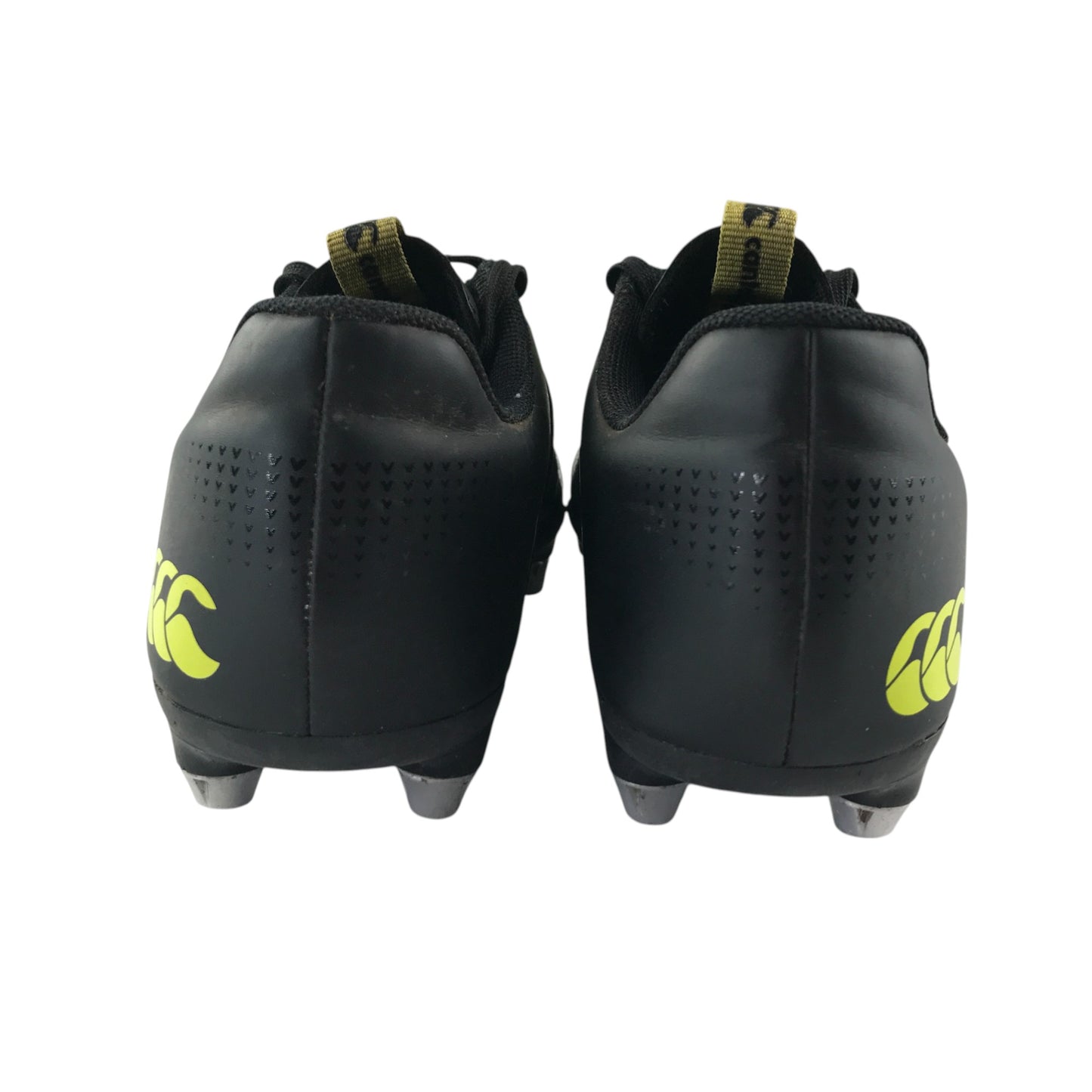 Canterbury rugby boots shoe size UK 6 black with yellow logos