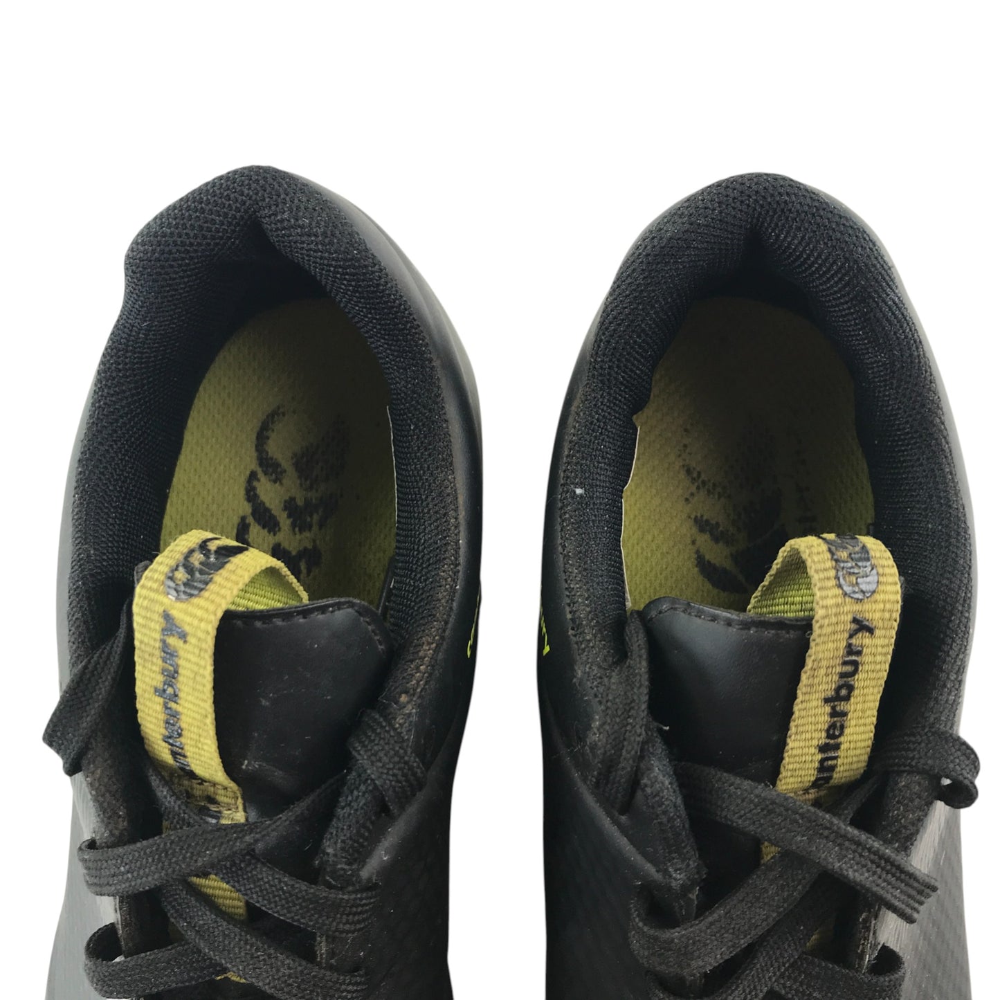 Canterbury rugby boots shoe size UK 6 black with yellow logos