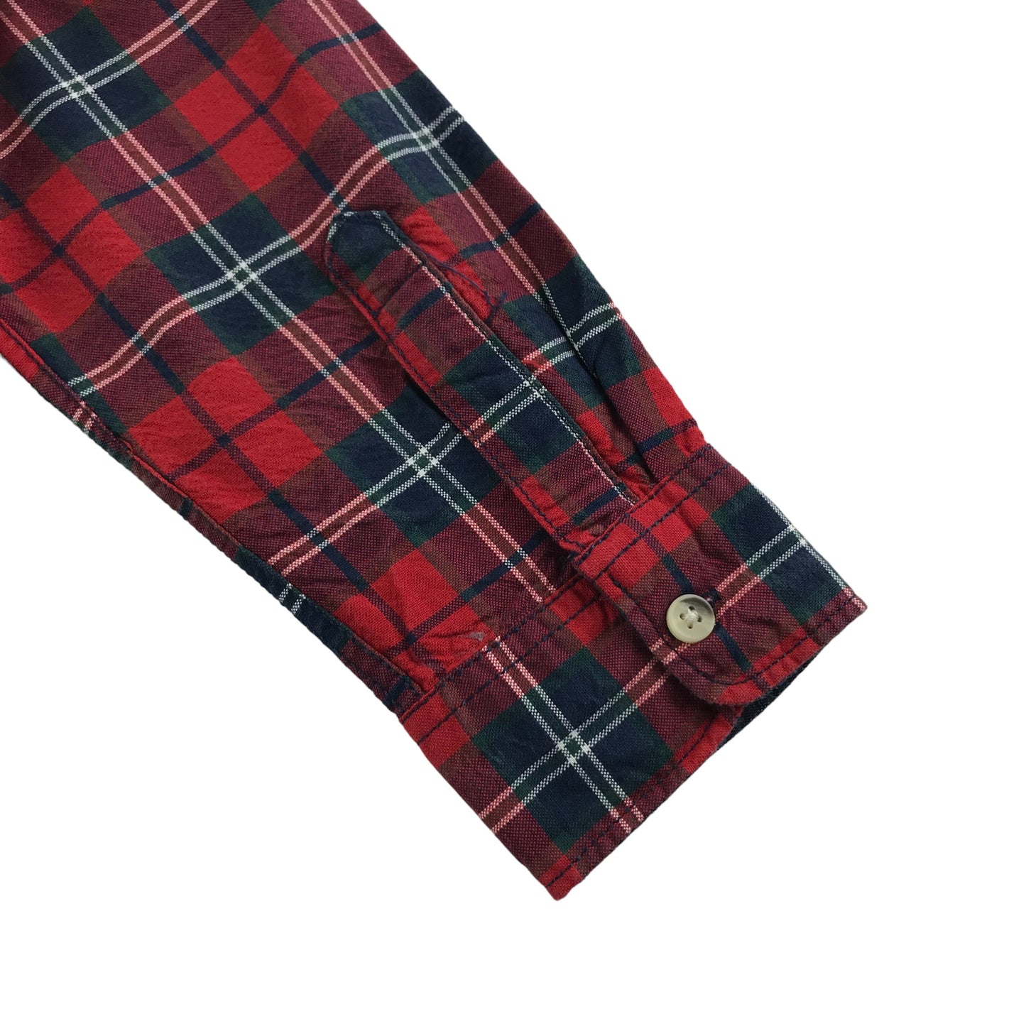 H&M Shirt Age 5 Red Navy Check Pattern Long Sleeve Button Up Cotton