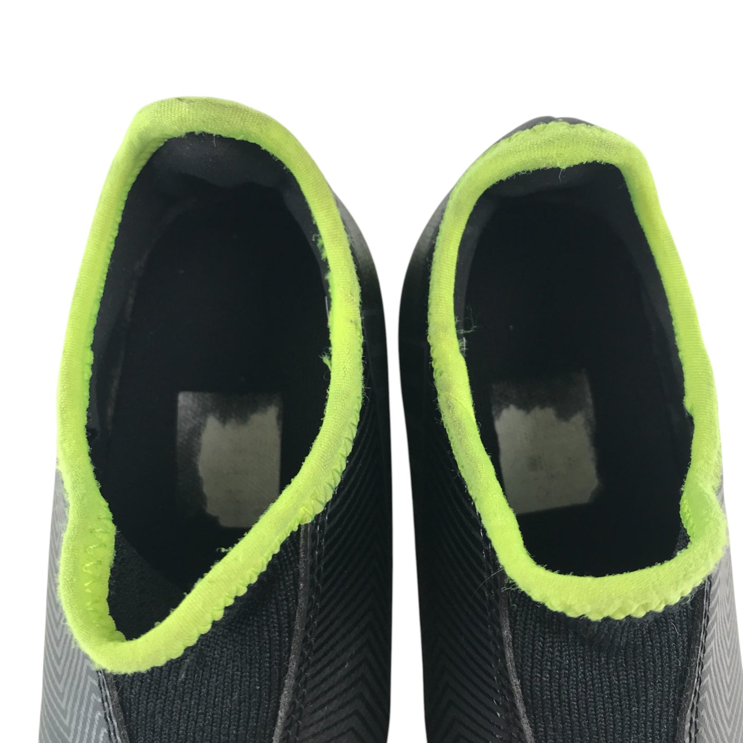 Puma football boots shoe size UK 11 junior black with neon yellow detailing astro turf boots