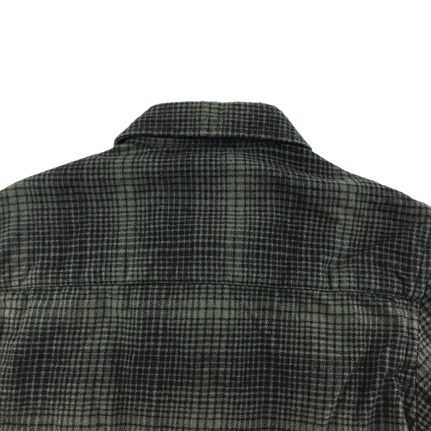 Primark Shirt Age 7 Khaki Green Check Pattern Button Up Cotton