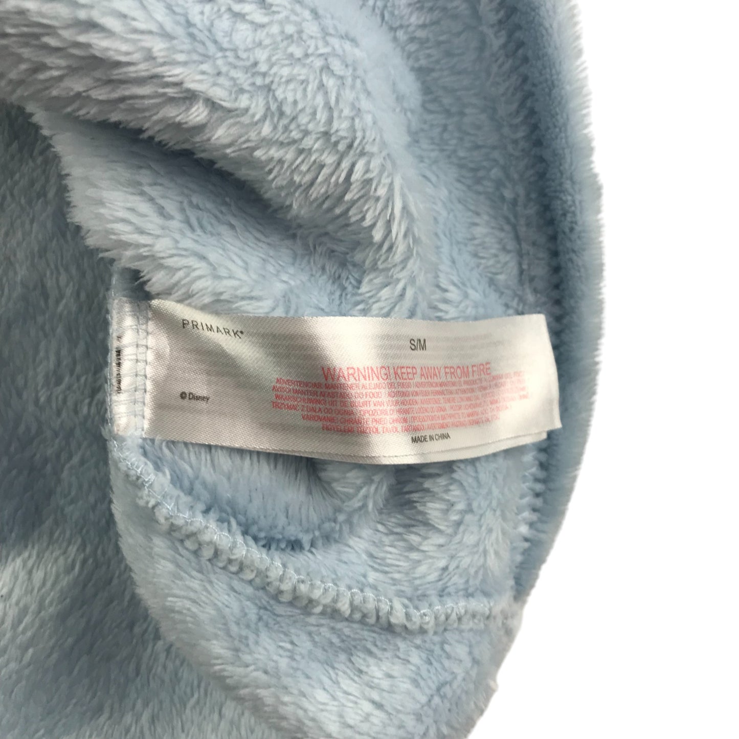 Primark blanket hoodie kids size S/M 7-10 years light blue Disney stitch