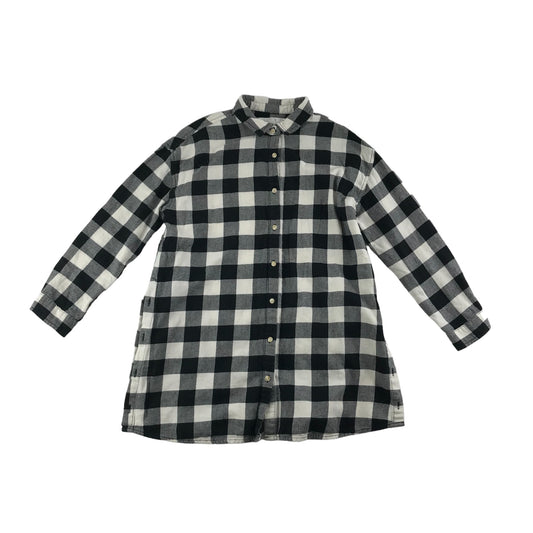 Zara Shirt Age 9 Black and White Check Pattern Button Up Cotton