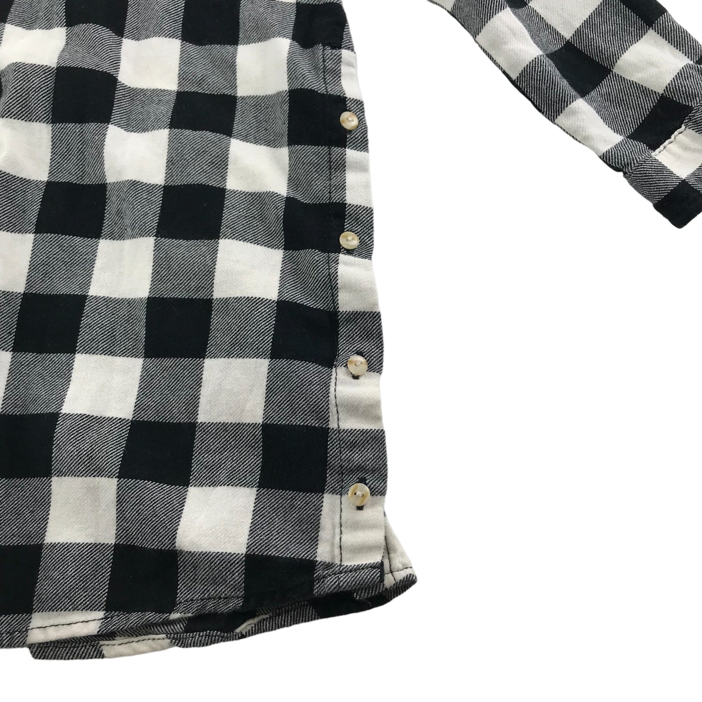 Zara Shirt Age 9 Black and White Check Pattern Button Up Cotton