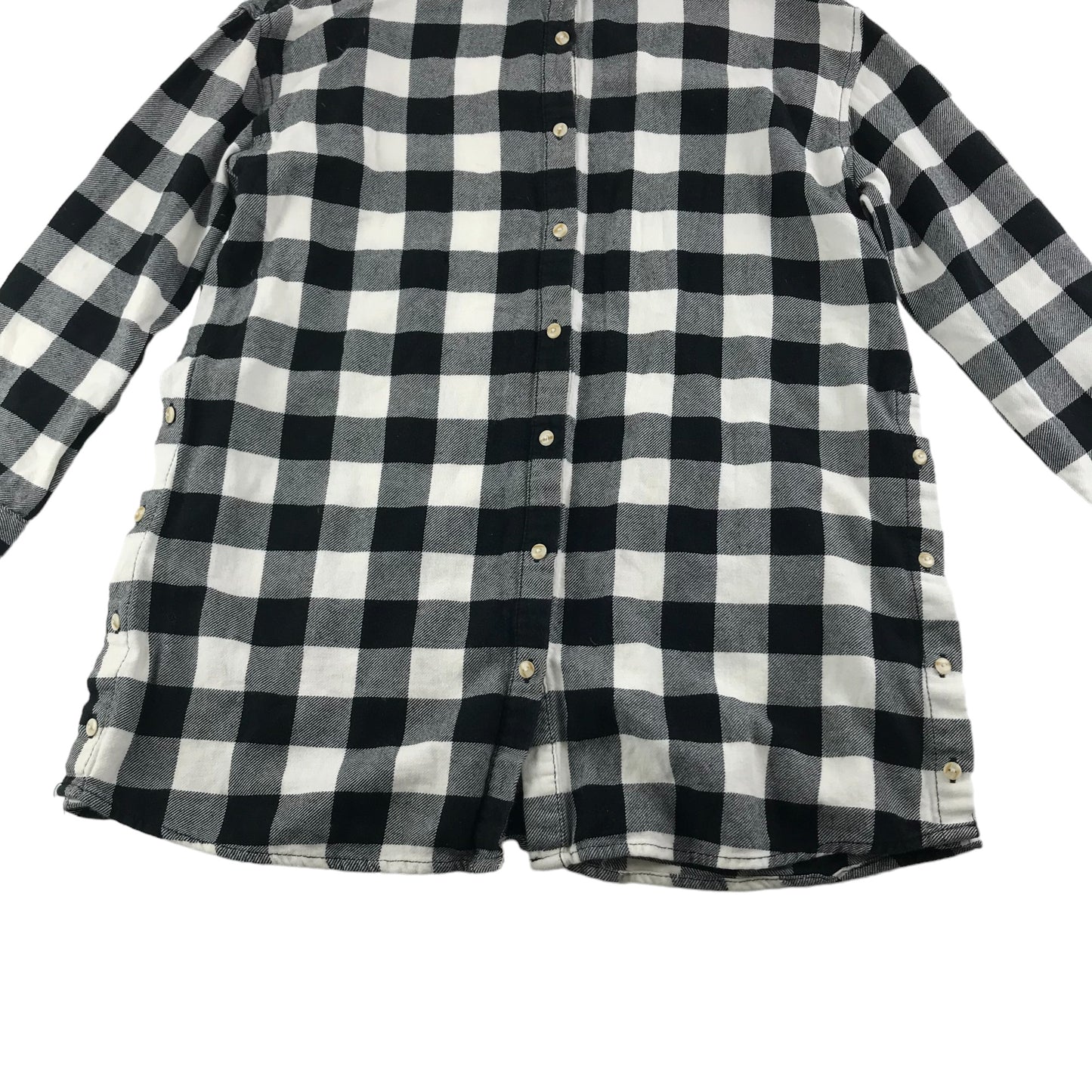 Zara Shirt Age 9 Black and White Check Pattern Button Up Cotton