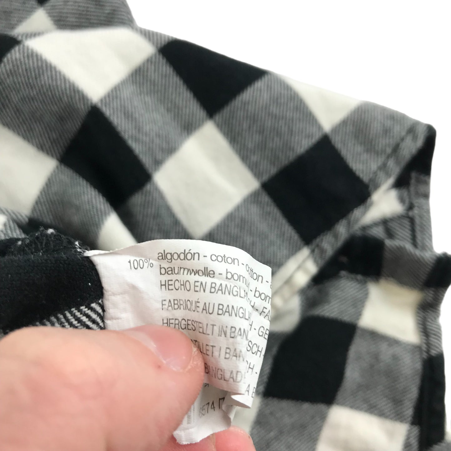 Zara Shirt Age 9 Black and White Check Pattern Button Up Cotton