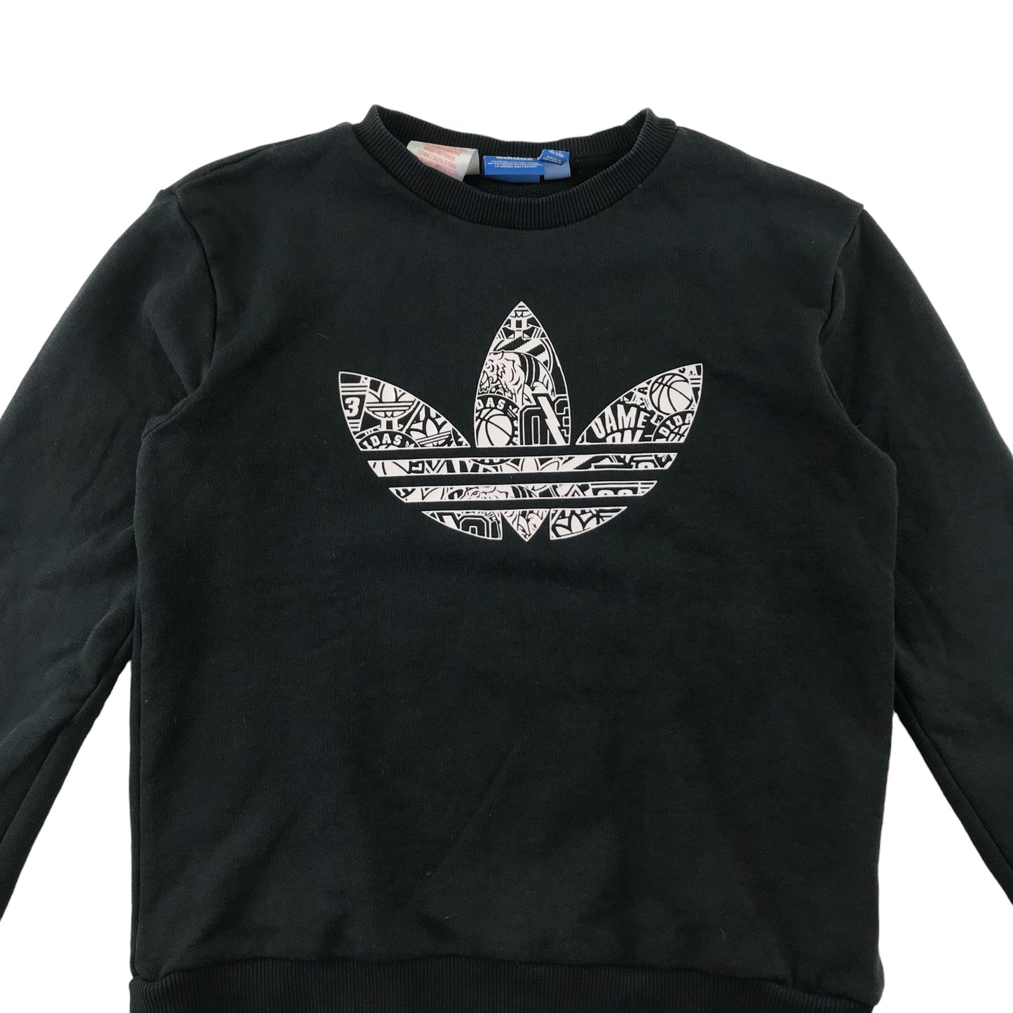 Adidas sweater 9-10 years black big Adidas logo graphic print