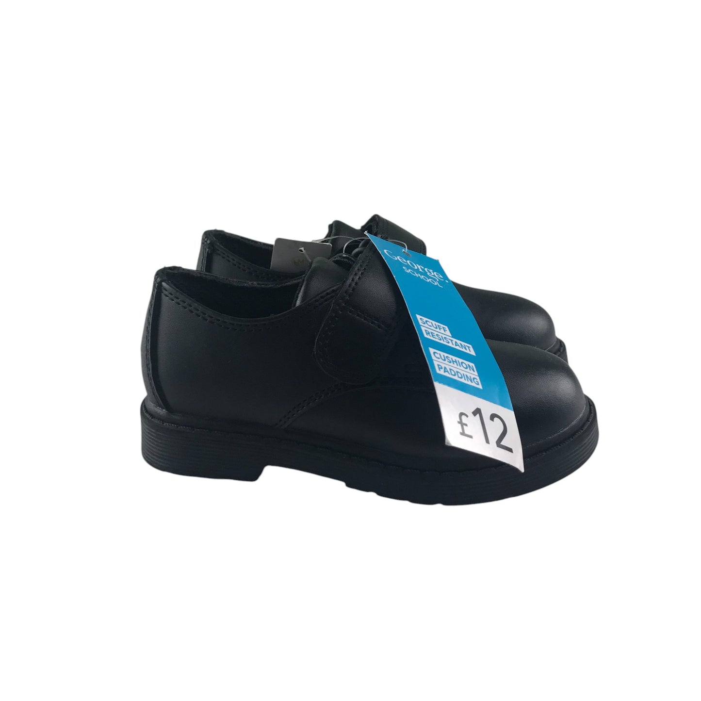 George school shoes shoe size 8 junior black with hook and loop strap