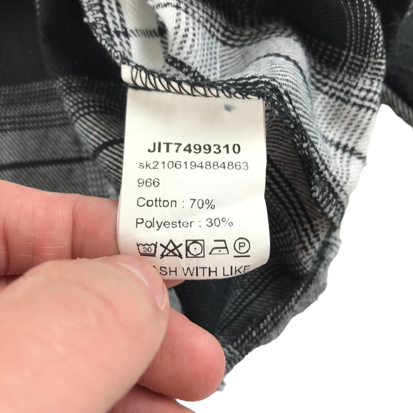 Shein Shirt Age 10 Black White Grey Check Button Up
