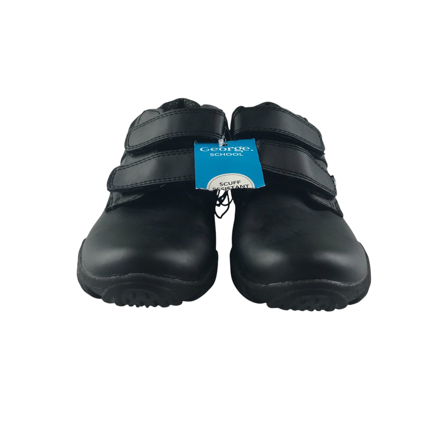 George school shoes shoe size 1 black trainer style with hook and loop straps