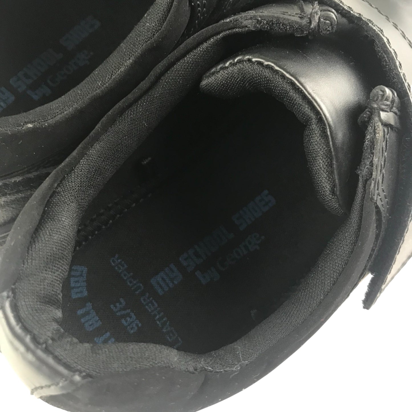 George school shoes shoe size 3 black dress shoe with hook and loop straps