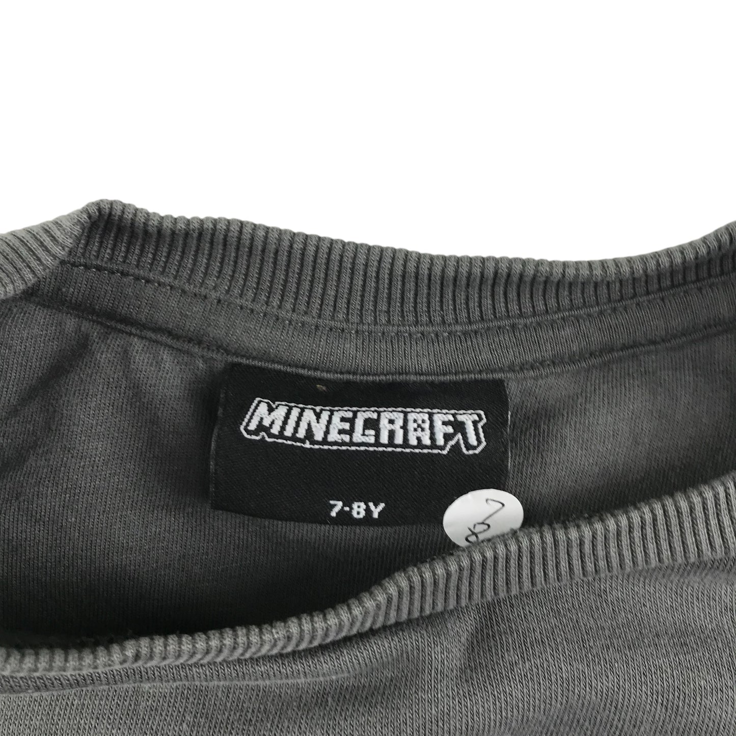F&F sweater 7-8 years grey Minecraft long sleeve pullover