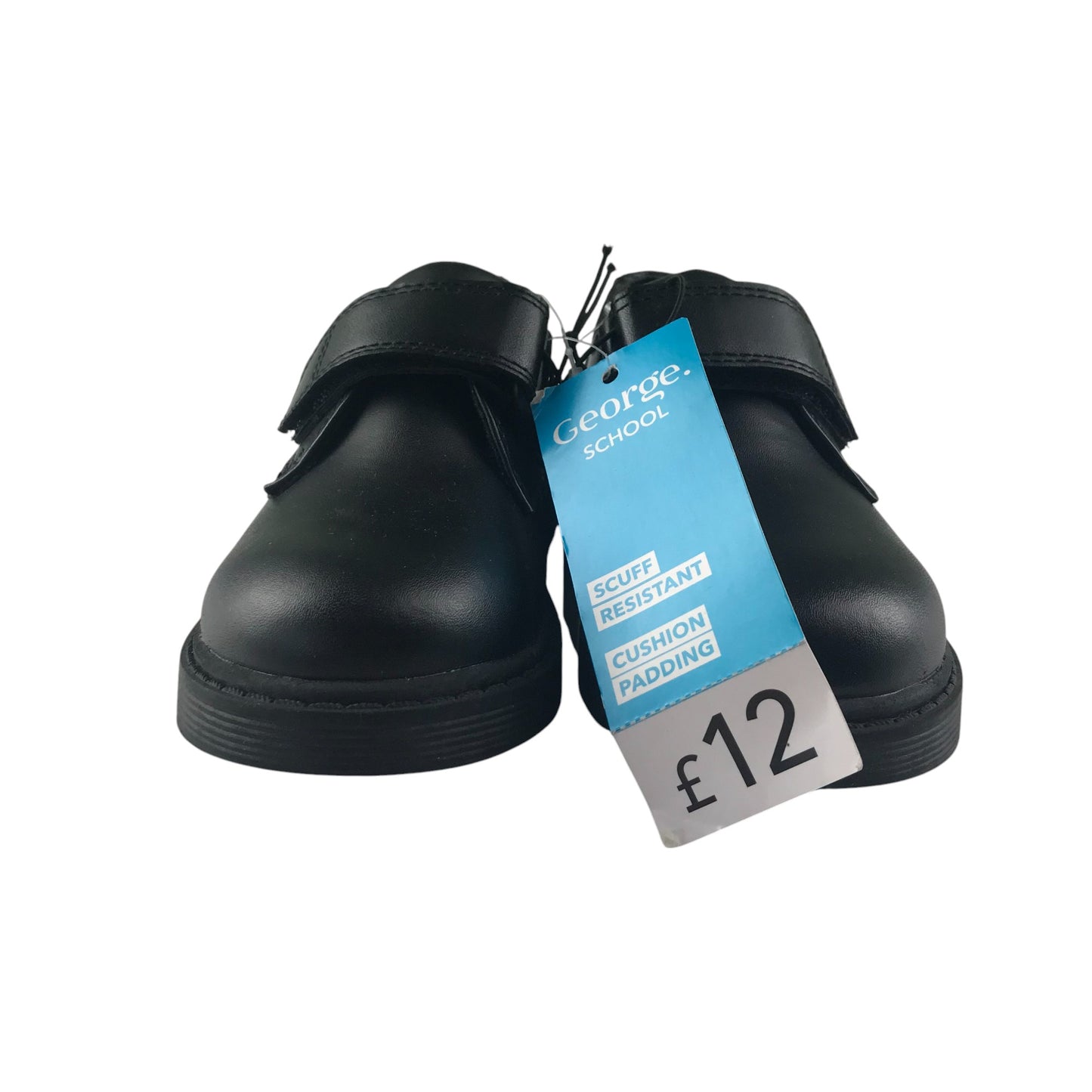 George school shoes shoe size 9 junior black with hook and loop strap