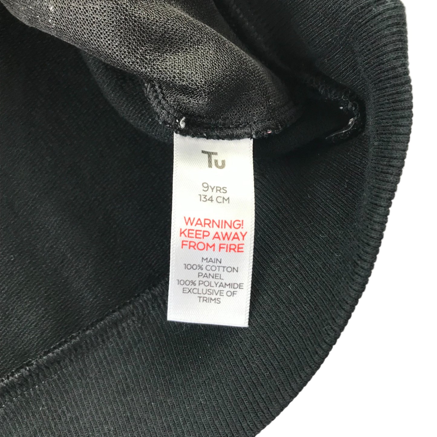 Tu sweater 9 years black with mesh layered shoulders and sequin star design