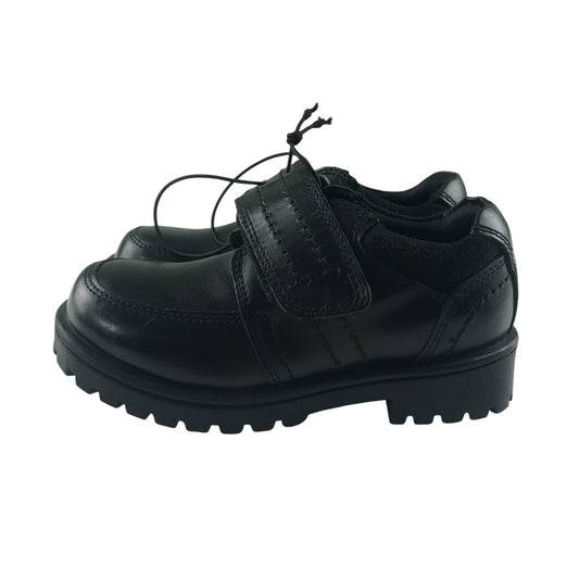 George school shoes shoe size 9 junior black leather with hook and loop strap