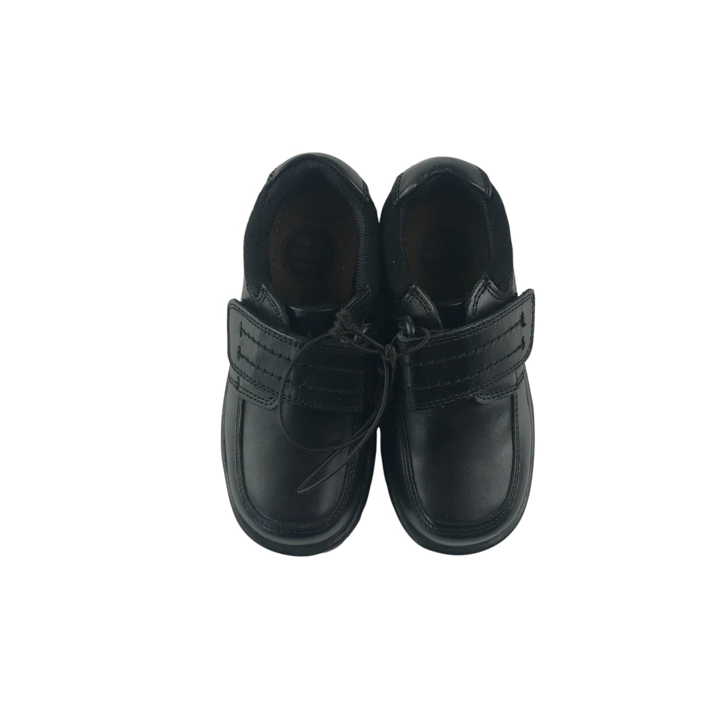 George school shoes shoe size 9 junior black leather with hook and loop strap