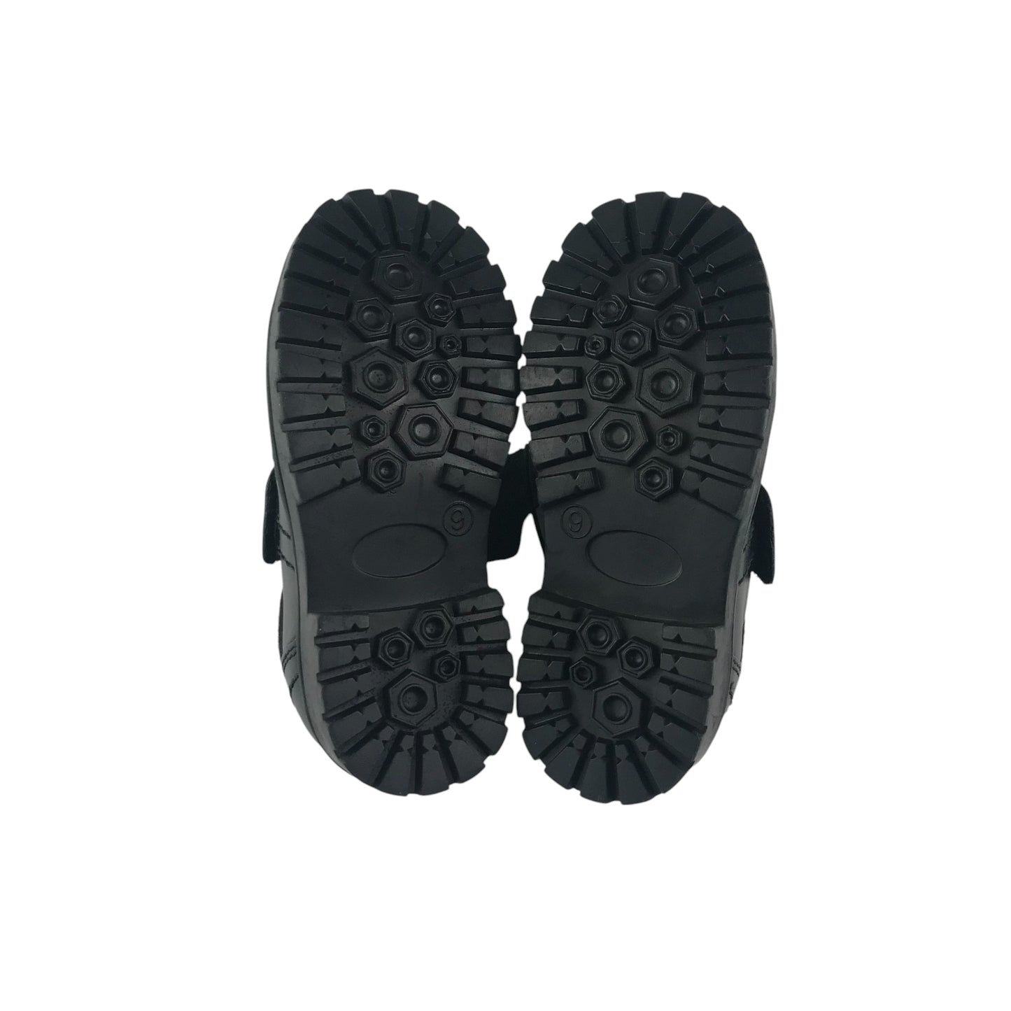 George school shoes shoe size 9 junior black leather with hook and loop strap