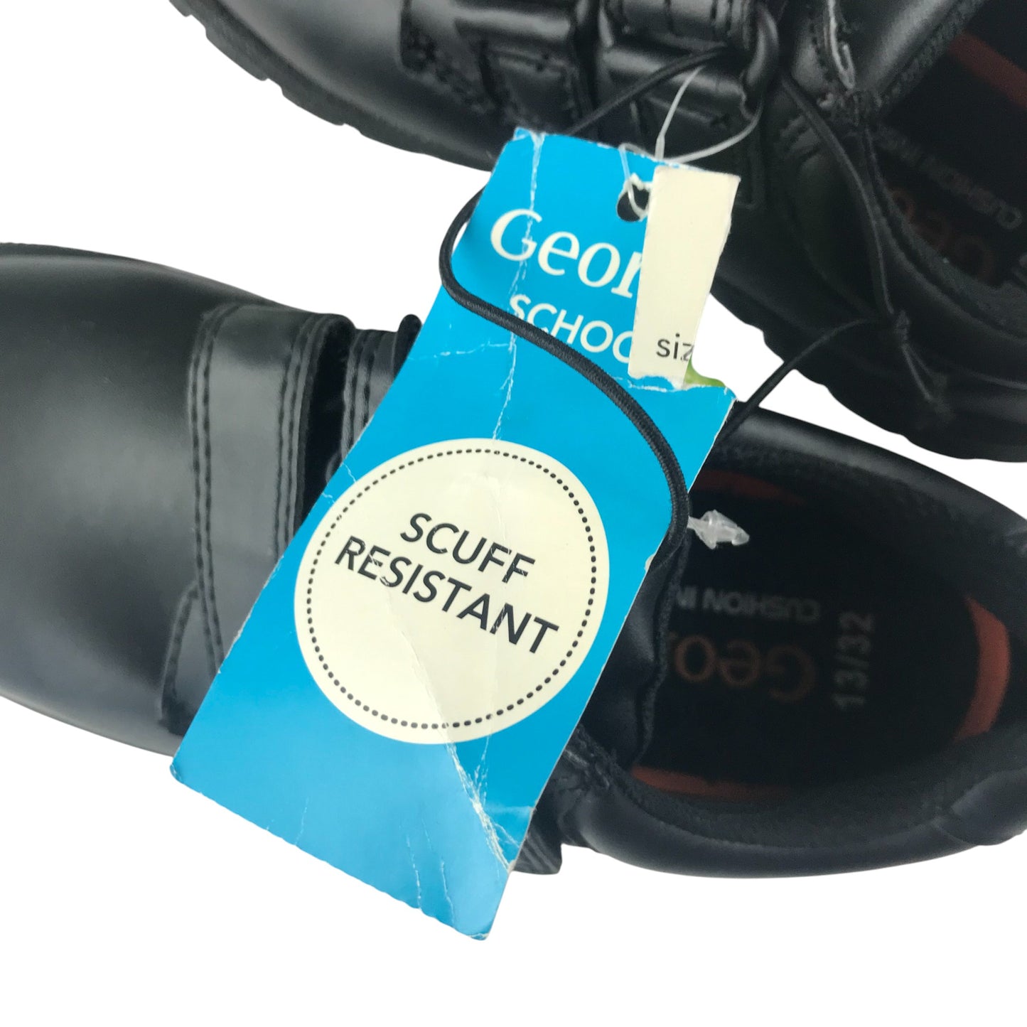 George school shoes shoe size 13 junior black with hook and loop straps