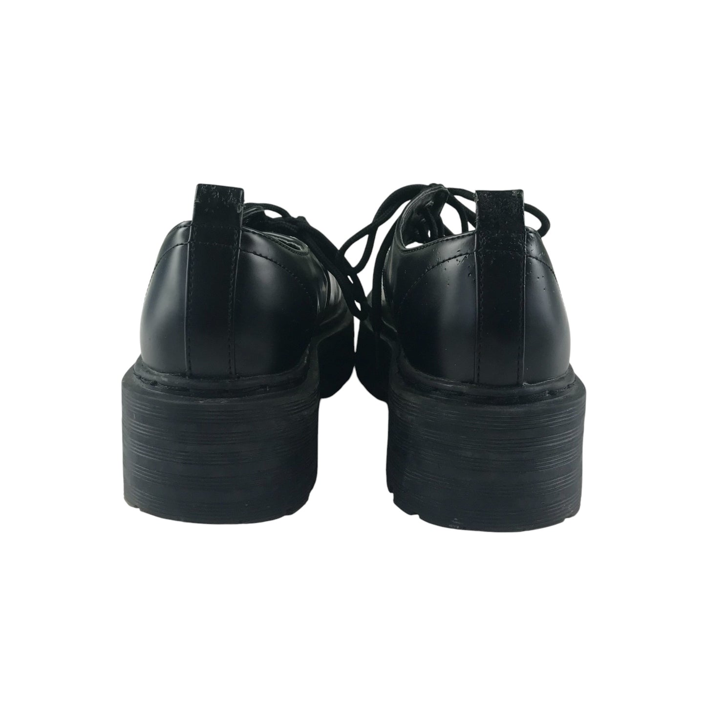 Primark shoes shoe size 3 black synthetic leather chunky low tops with laces
