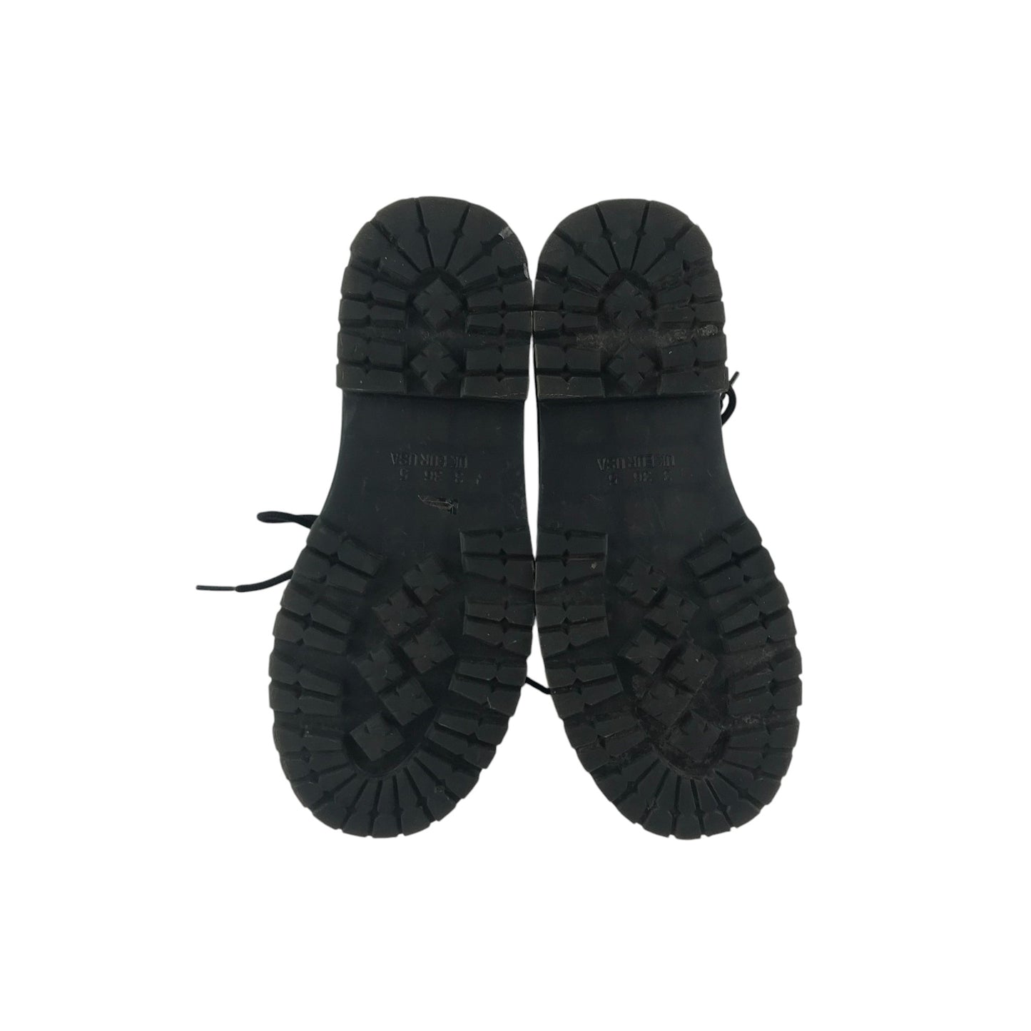 Primark shoes shoe size 3 black synthetic leather chunky low tops with laces