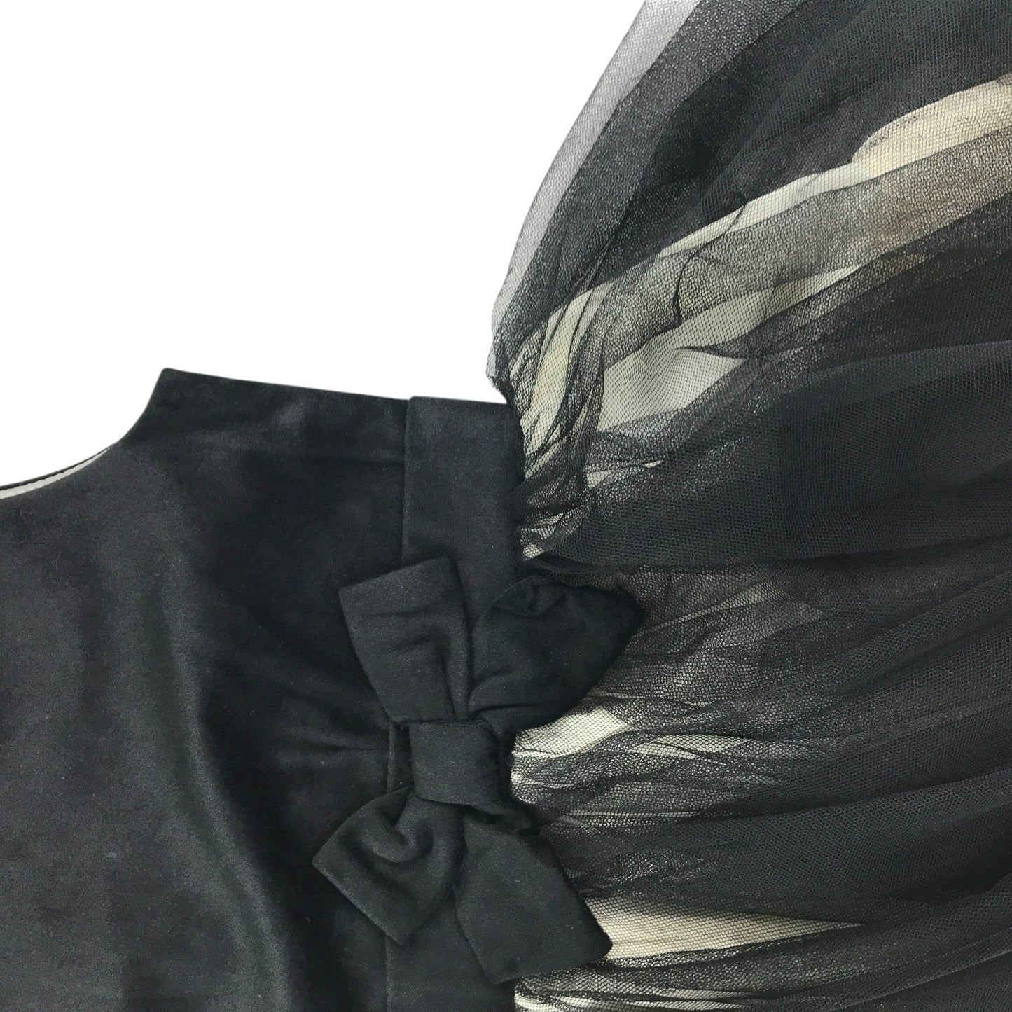 Christian Siriano dress 6-7 years black velvety top with mesh tulle skirt