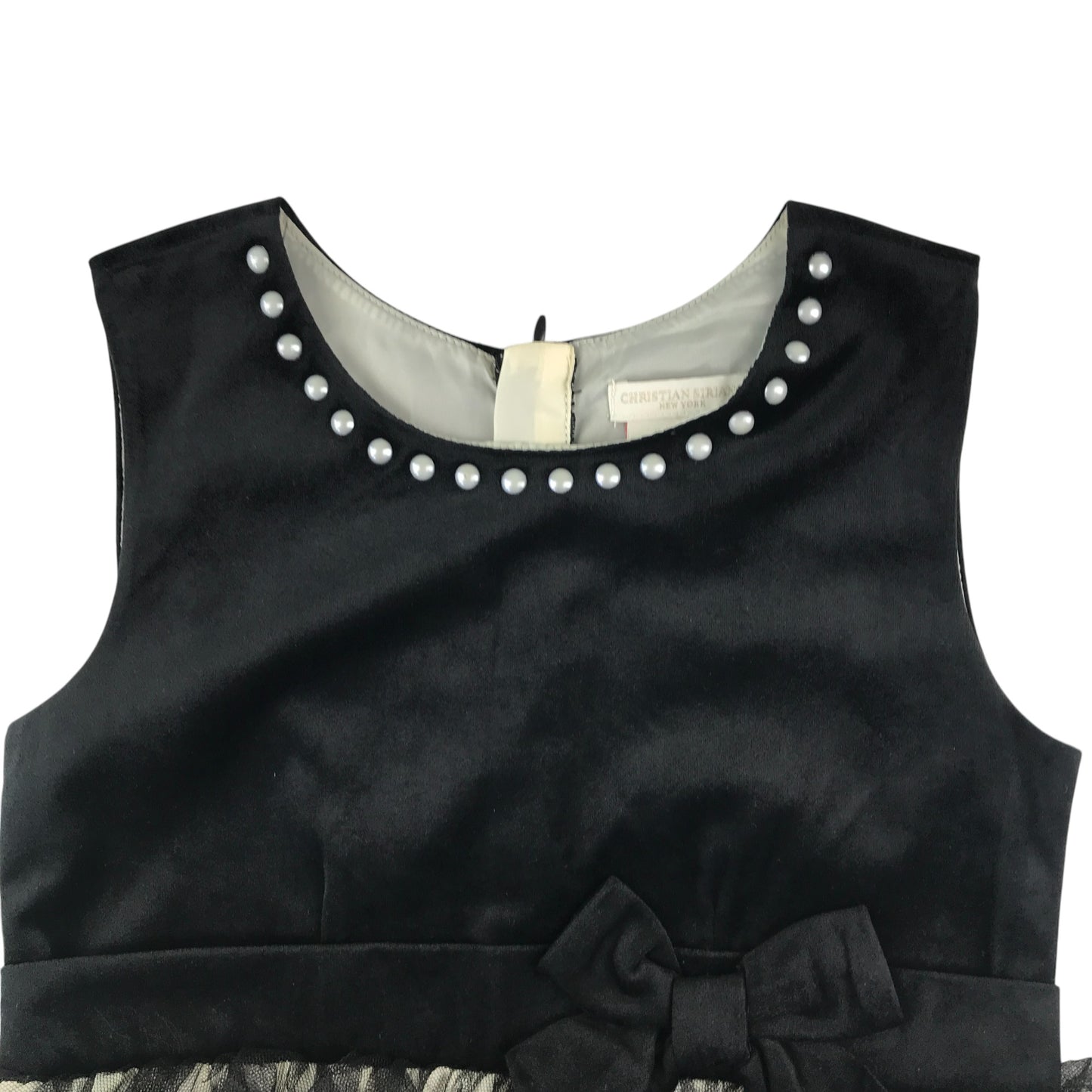 Christian Siriano dress 6-7 years black velvety top with mesh tulle skirt