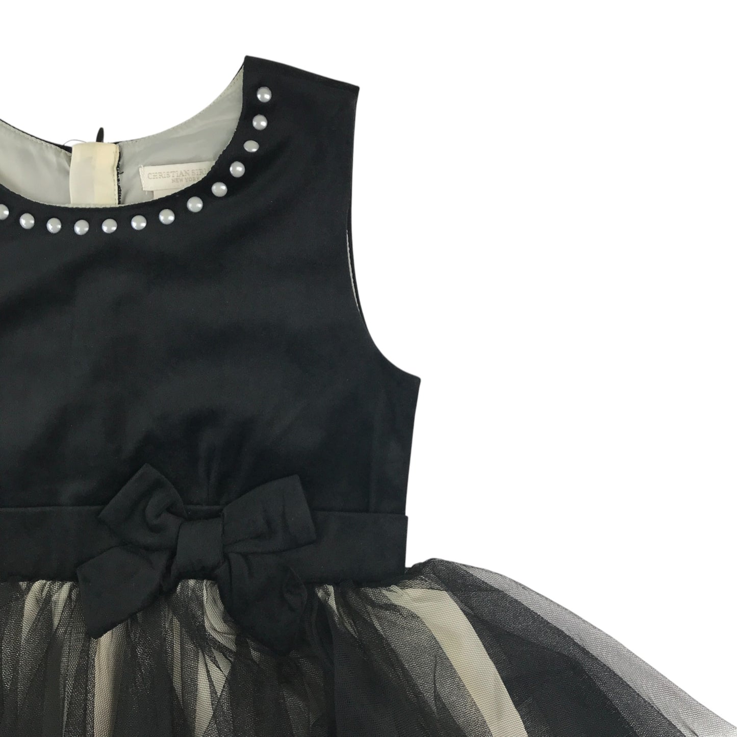 Christian Siriano dress 6-7 years black velvety top with mesh tulle skirt