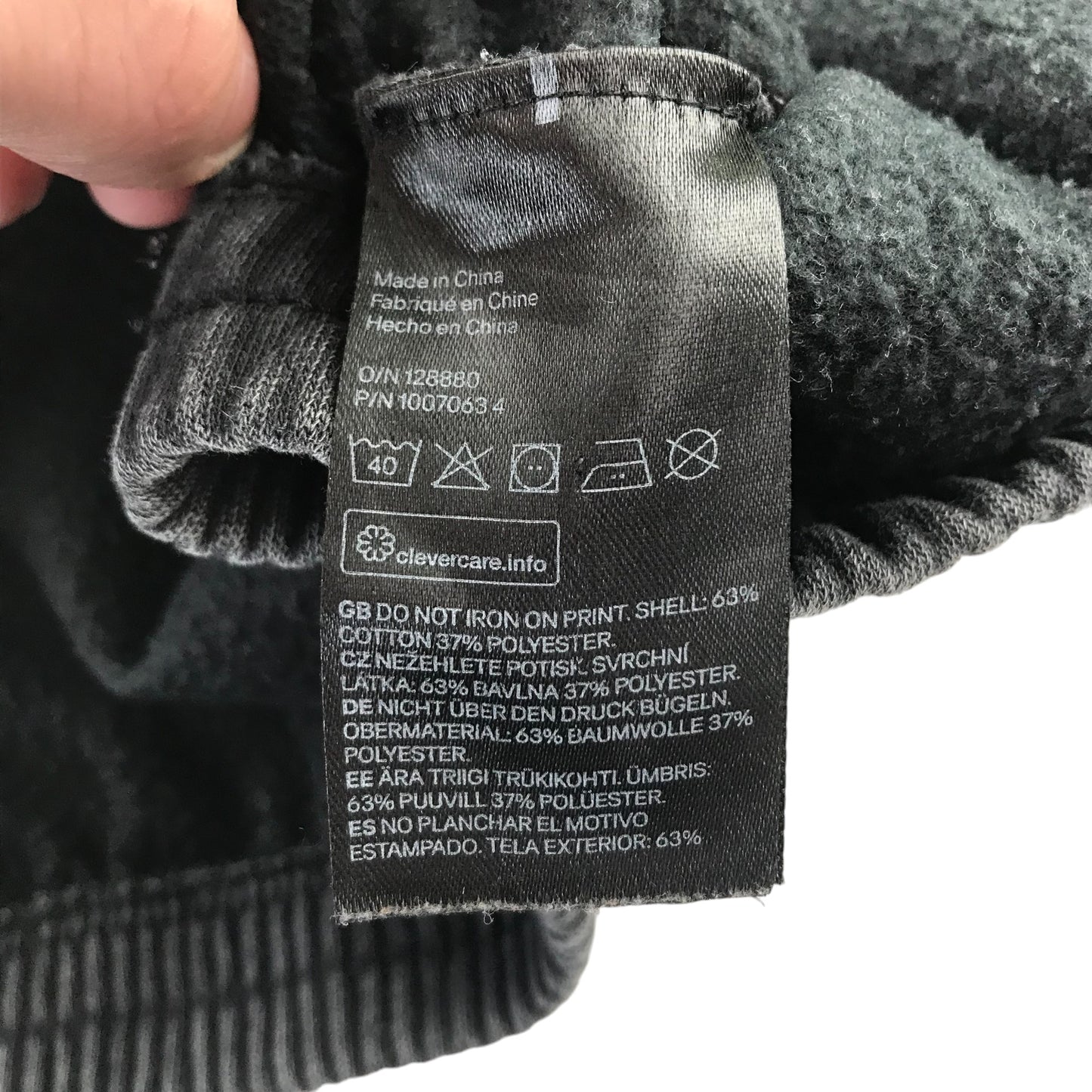 H&M sweater 10-11 years dark grey cropped text graphic print