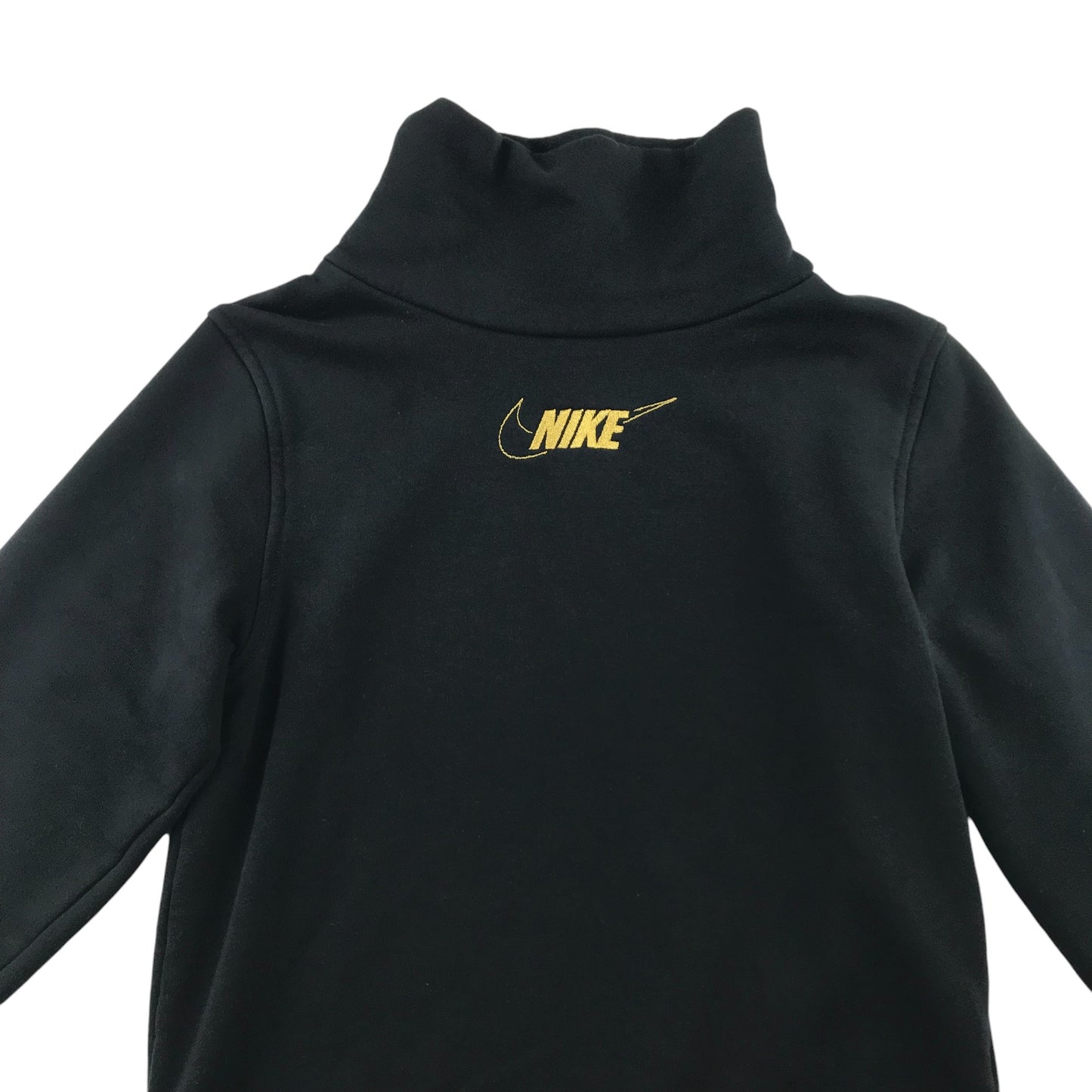 Nike sweater 10-11 years black turtle neck gold logo and details
