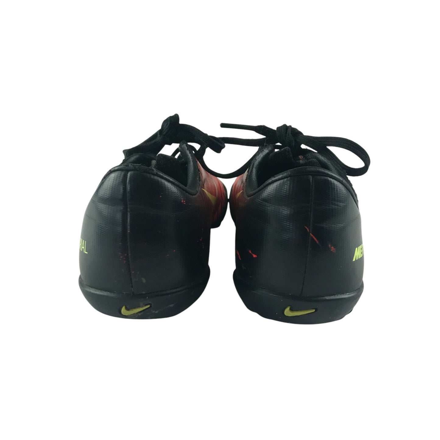 Nike Mercurial football boots shoe size UK 10 junior black and red for artificial grass