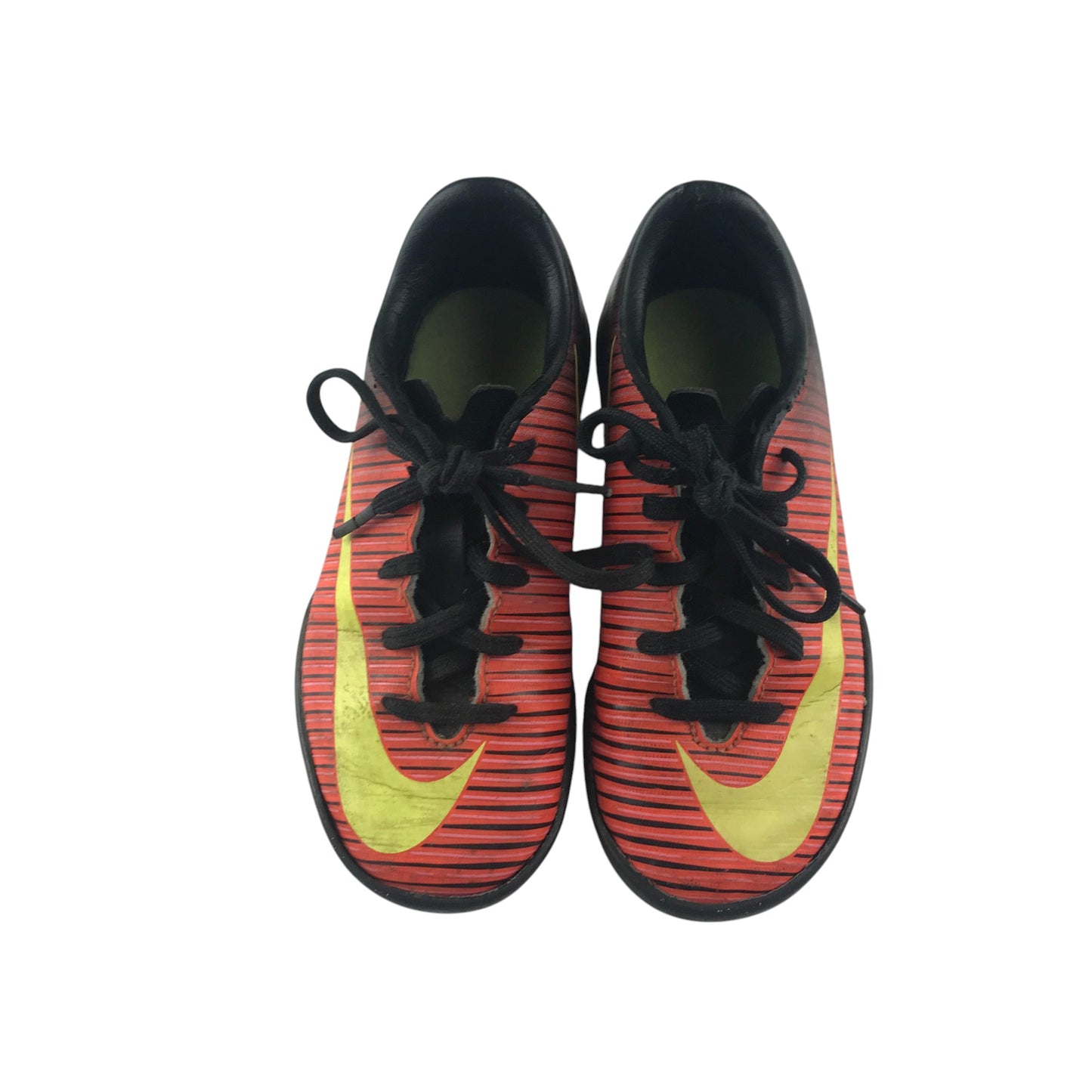 Nike Mercurial football boots shoe size UK 10 junior black and red for artificial grass