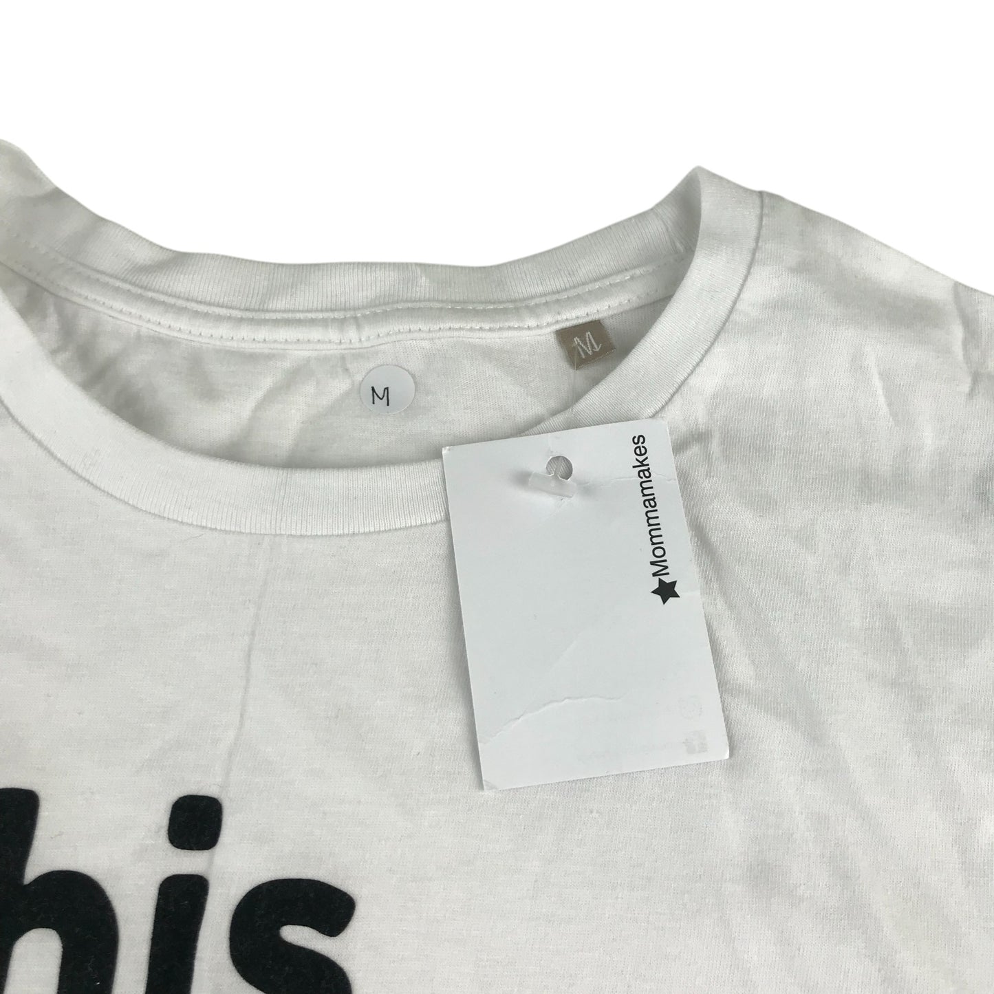 Mommamakes t-shirt adult size M white This Teacher Rocks print cotton