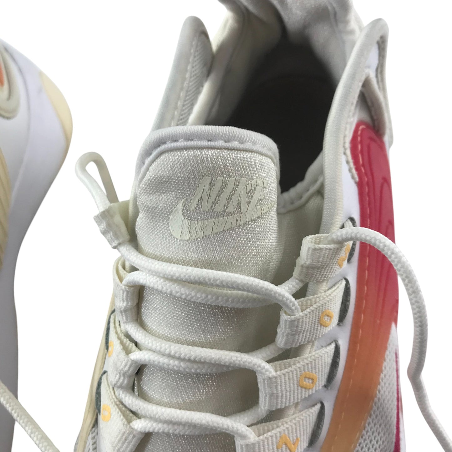Nike Air Zoom 2000 trainers shoe size UK 3 white and orangey red with laces