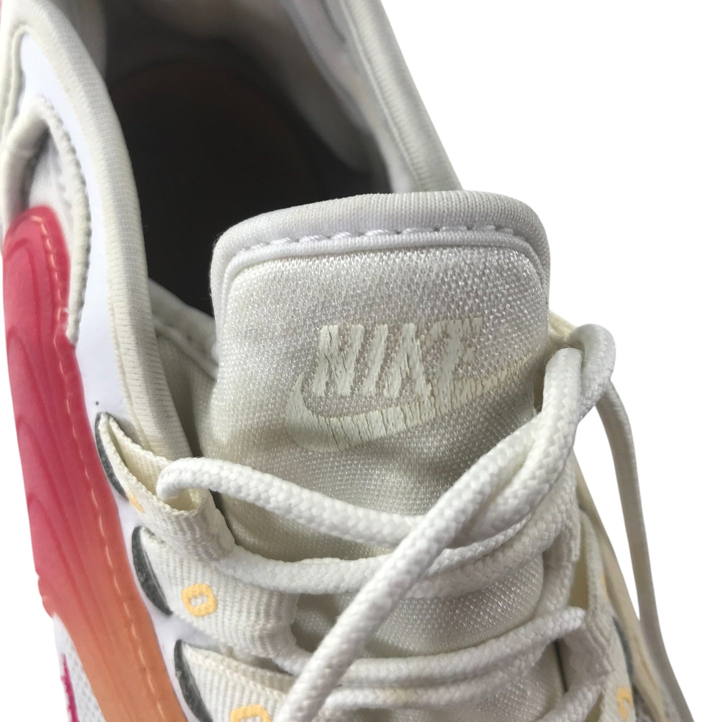 Nike Air Zoom 2000 trainers shoe size UK 3 white and orangey red with laces