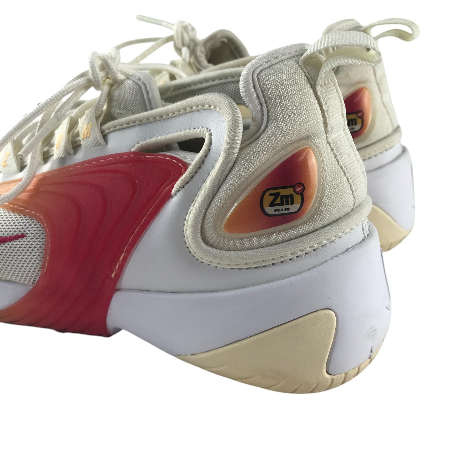 Nike Air Zoom 2000 trainers shoe size UK 3 white and orangey red with laces