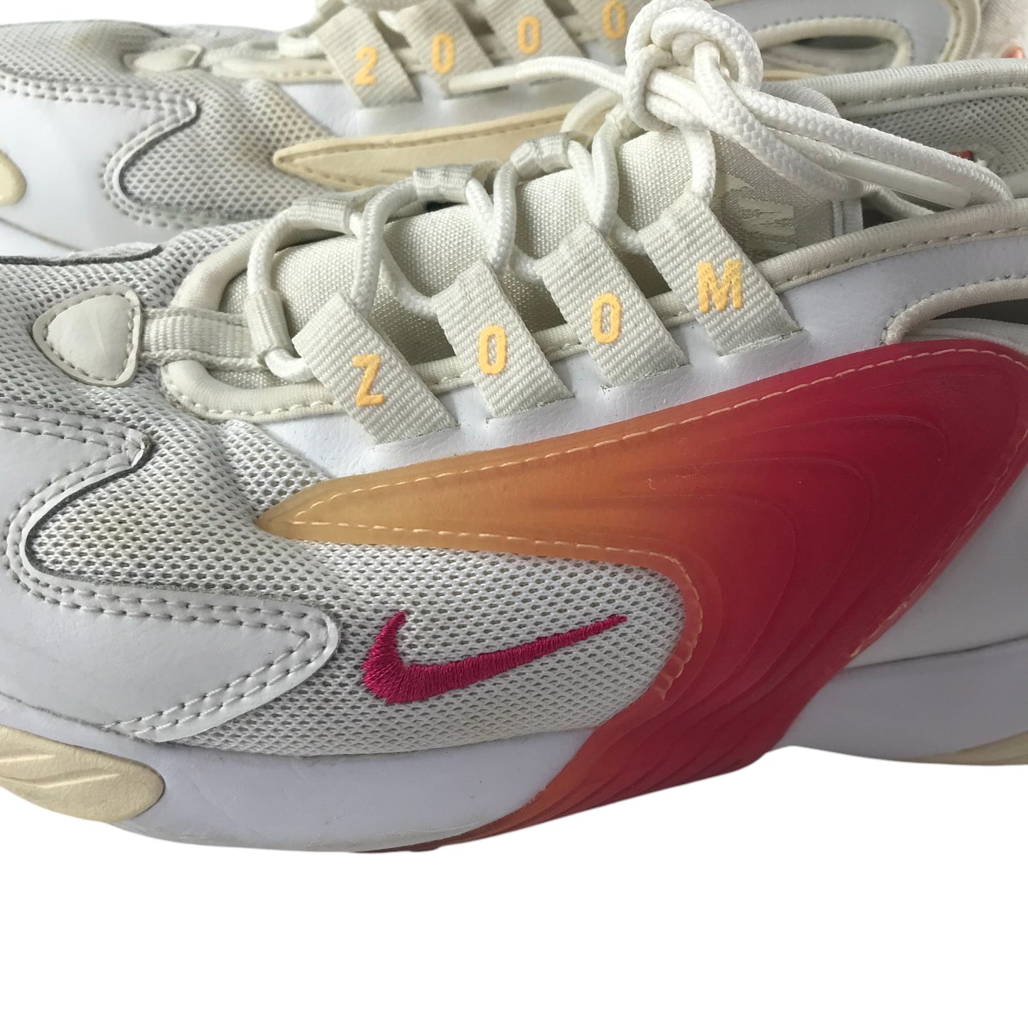 Nike Air Zoom 2000 trainers shoe size UK 3 white and orangey red with laces