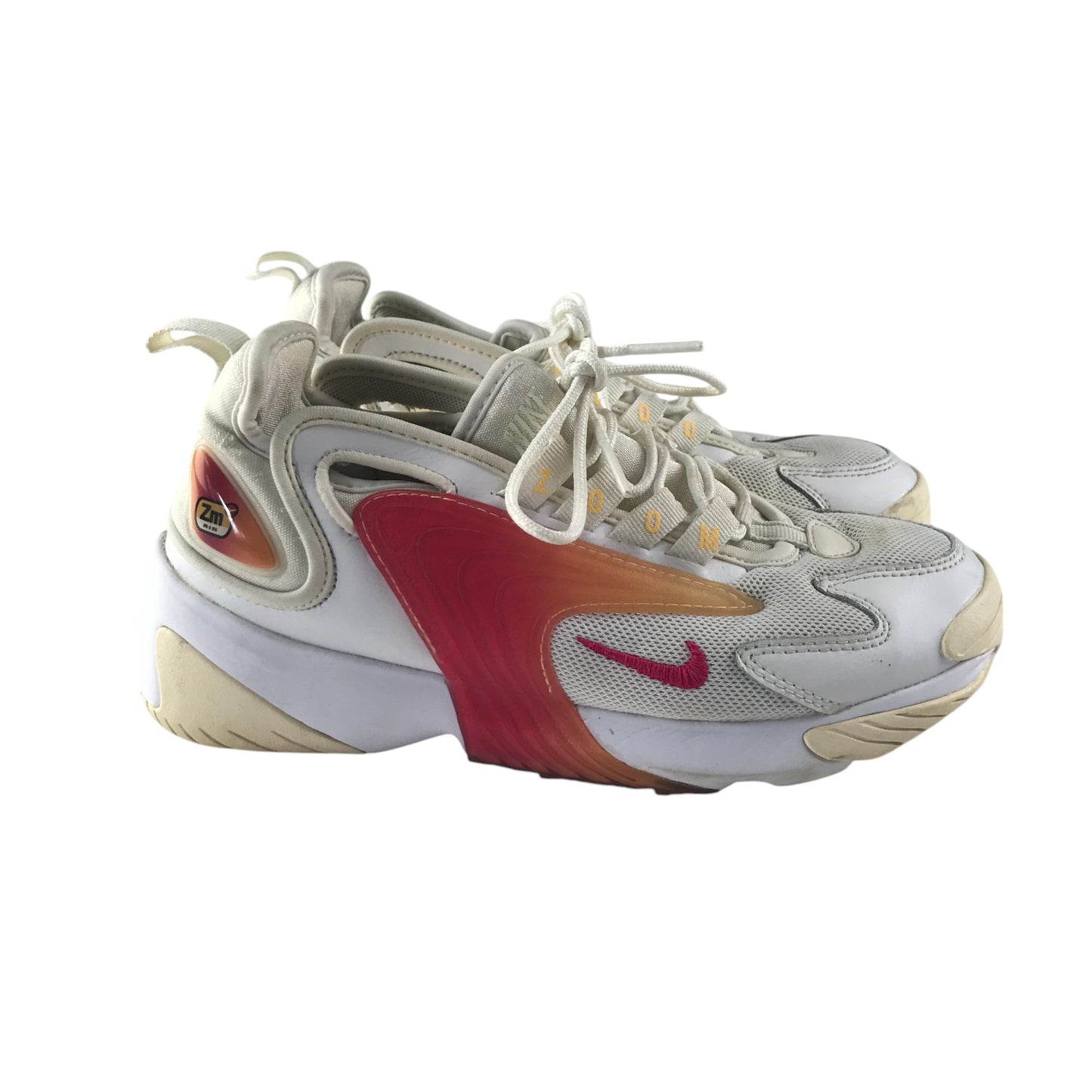Nike Air Zoom 2000 trainers shoe size UK 3 white and orangey red with laces