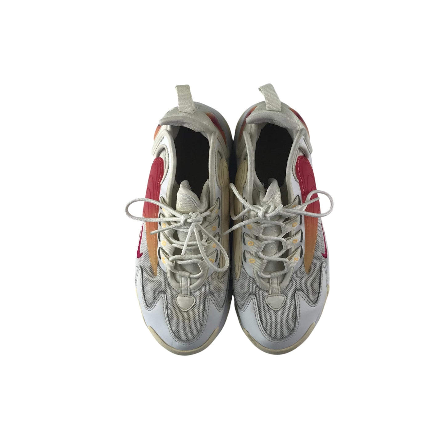 Nike Air Zoom 2000 trainers shoe size UK 3 white and orangey red with laces