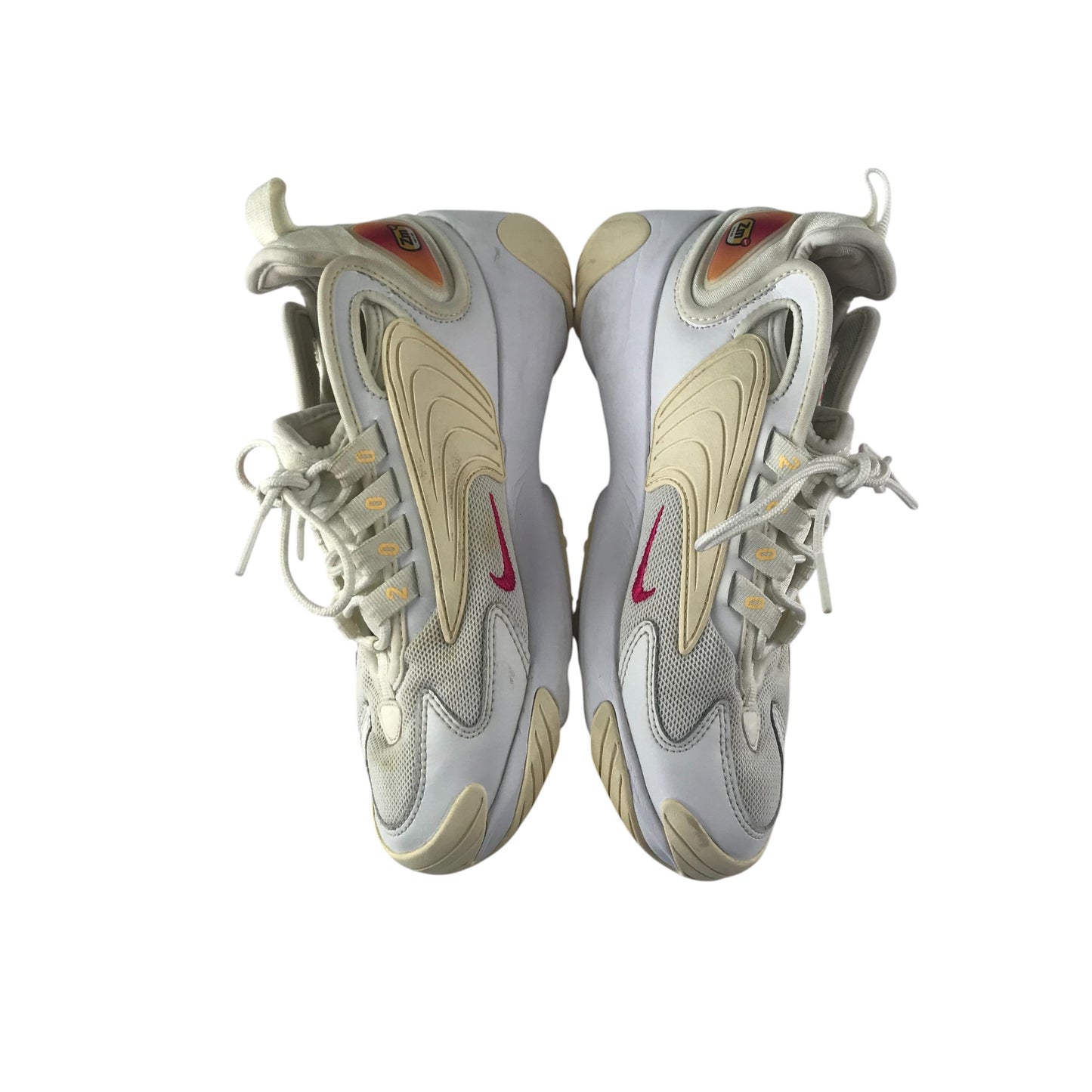 Nike Air Zoom 2000 trainers shoe size UK 3 white and orangey red with laces