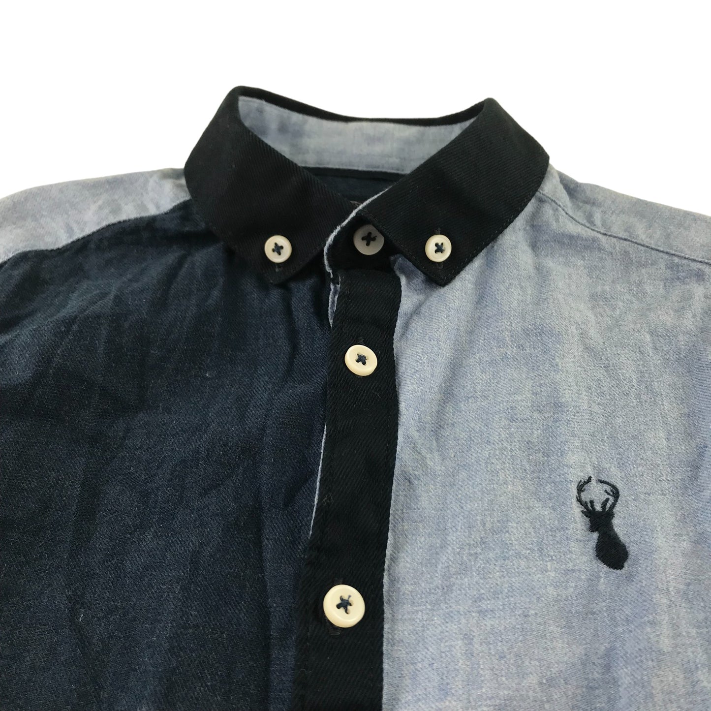 Next shirt 7 years half navy and blue button fastening cotton