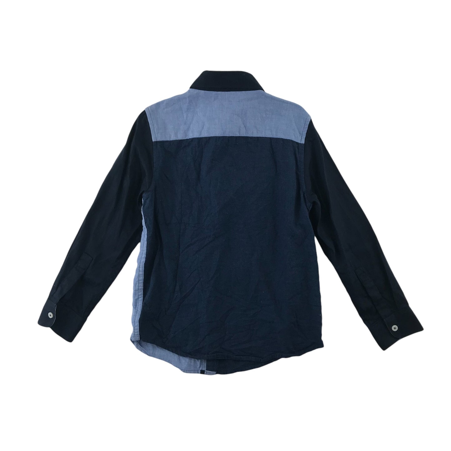 Next shirt 7 years half navy and blue button fastening cotton