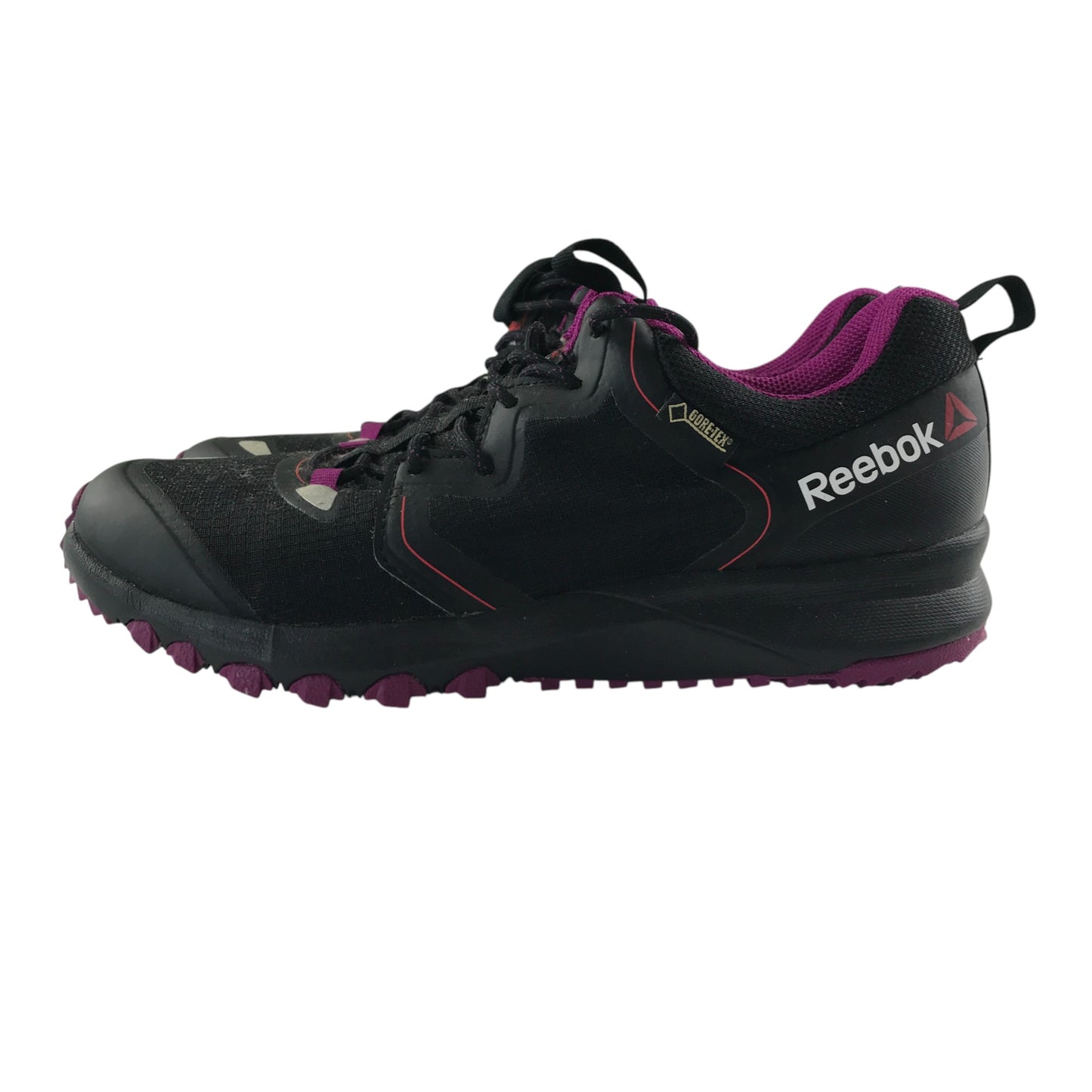 Reebok Gore-Tex trainers shoe size UK 4 black with pink detailing